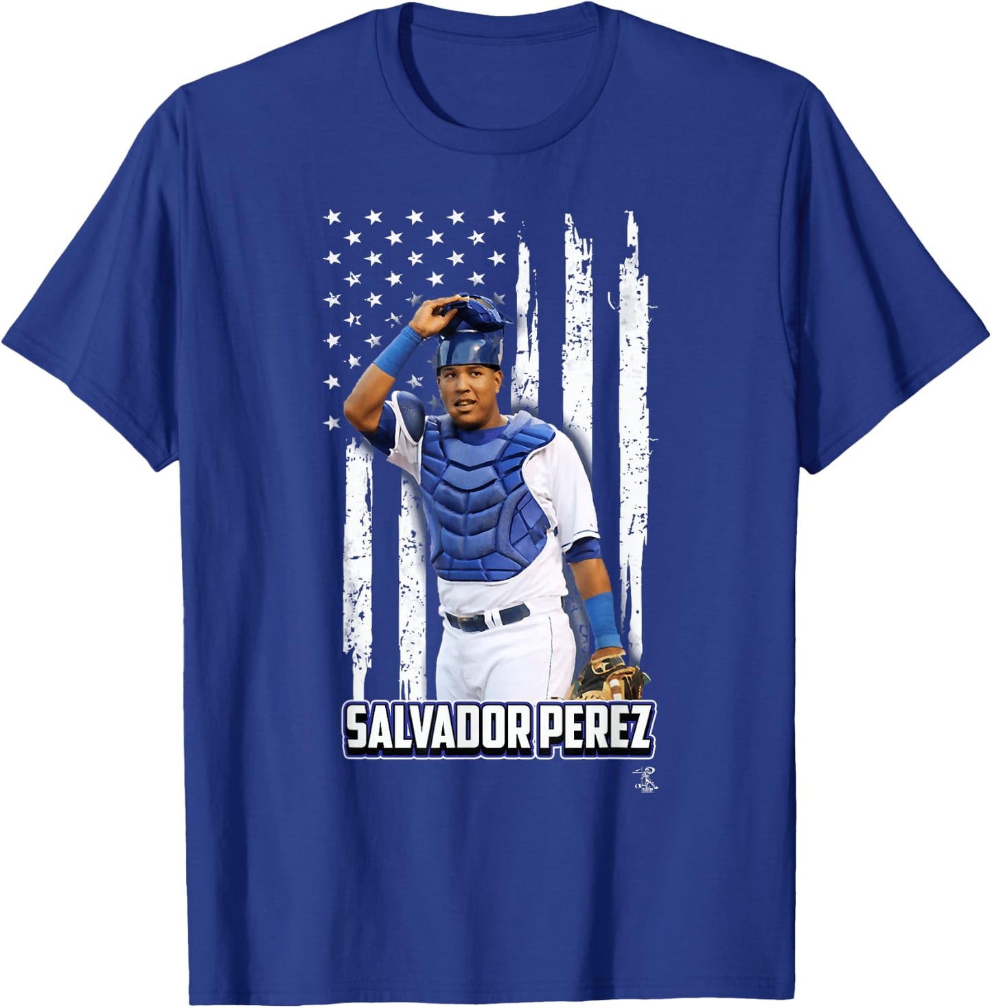 Salvador Perez Nation Flag - Apparel T-Shirt - T-Shirt | Royal