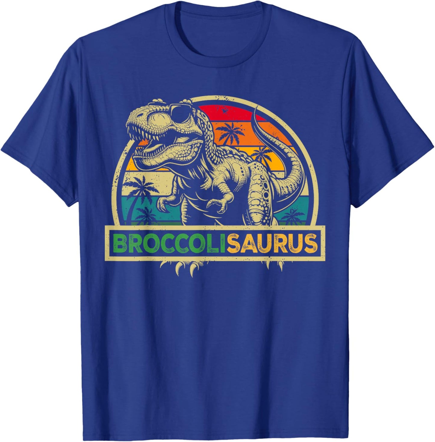 Broccolisaurus TRex Dinosaur Broccoli Saurus Family Matching T-Shirt - T-Shirt | Royal