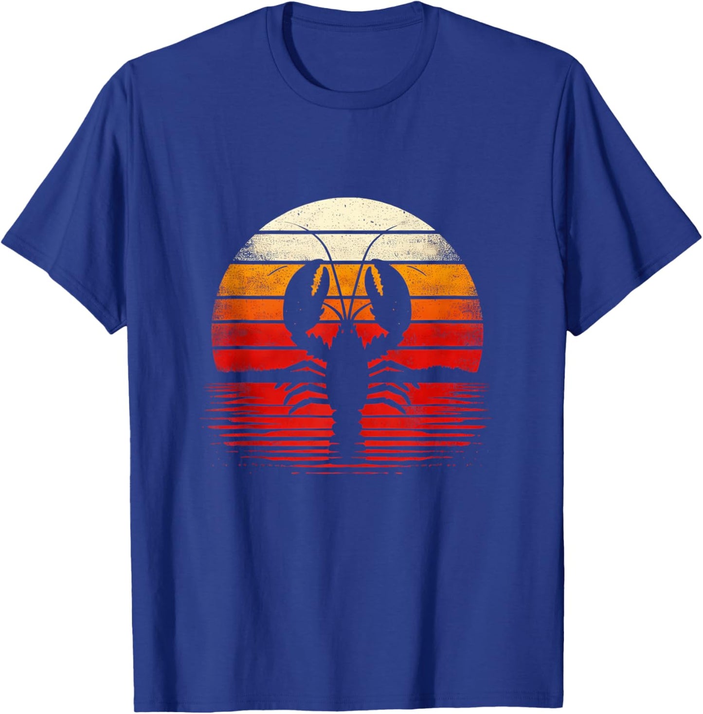 Lobster Sunset Retro Style Safari Vintage 70s Fishing T-Shirt - T-Shirt | Royal