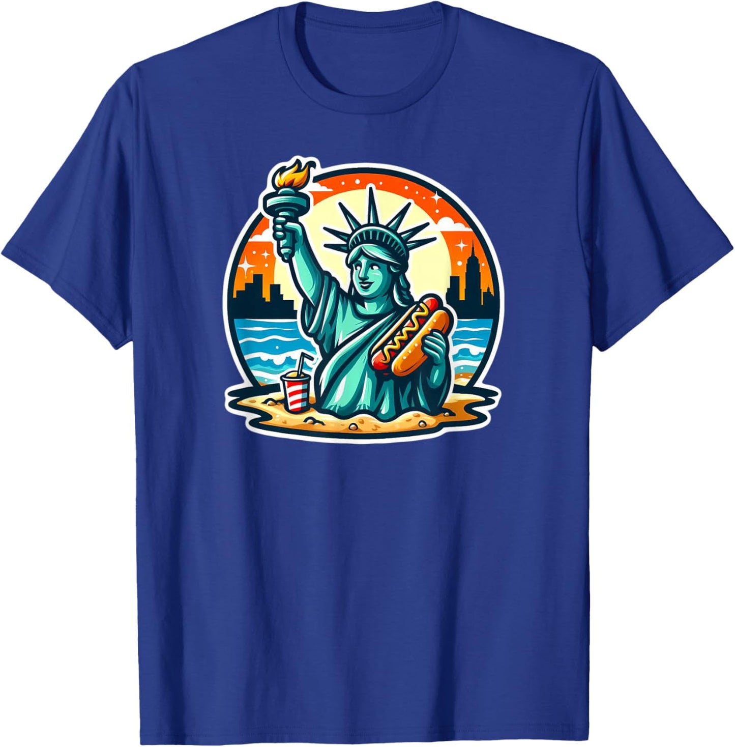 New York Hot Dogs NYC Souvenir NYC T-Shirt - T-Shirt | Royal