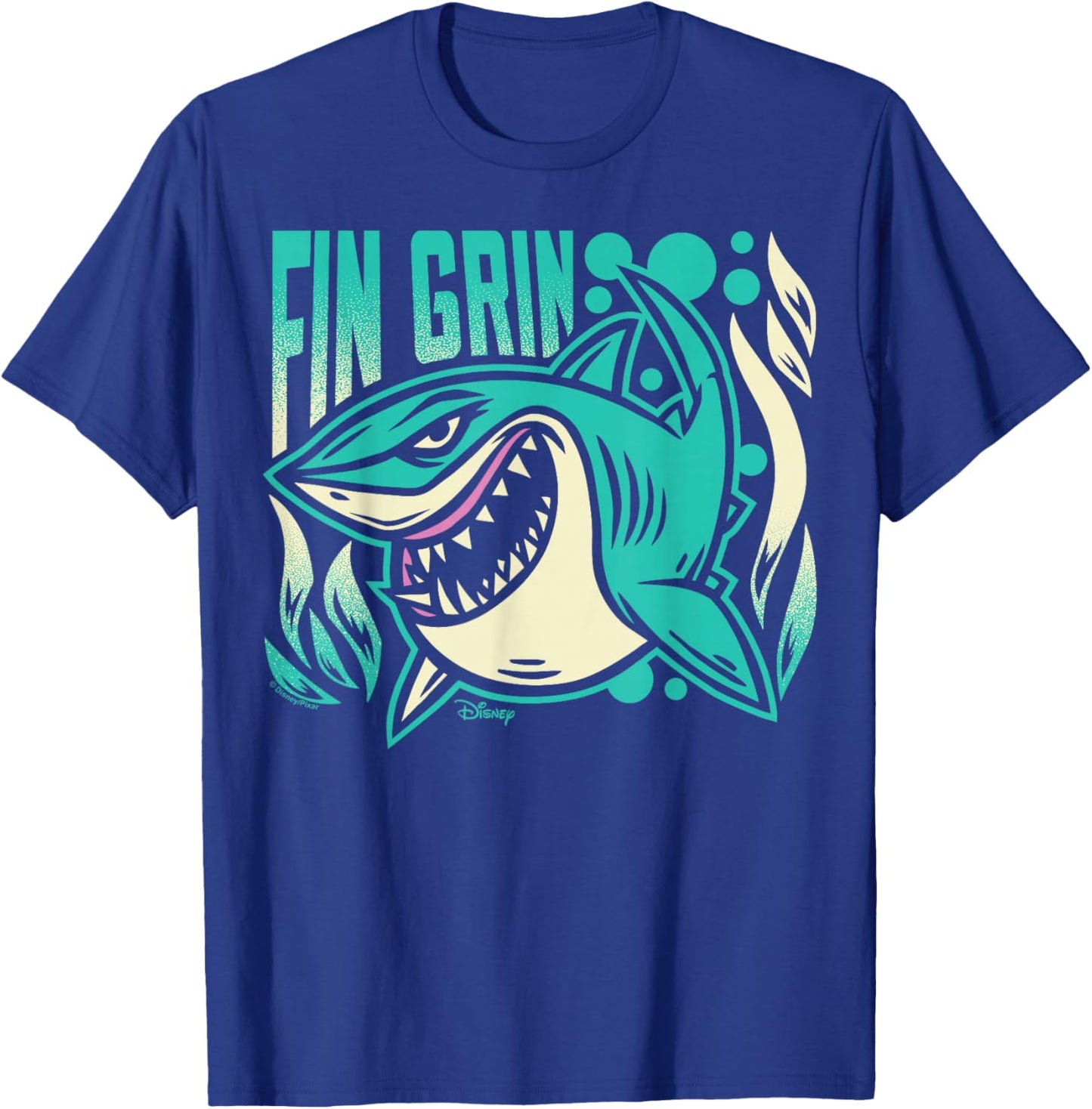 Finding Nemo - Bruce Shark Fin Grin T-Shirt - T-Shirt | Royal