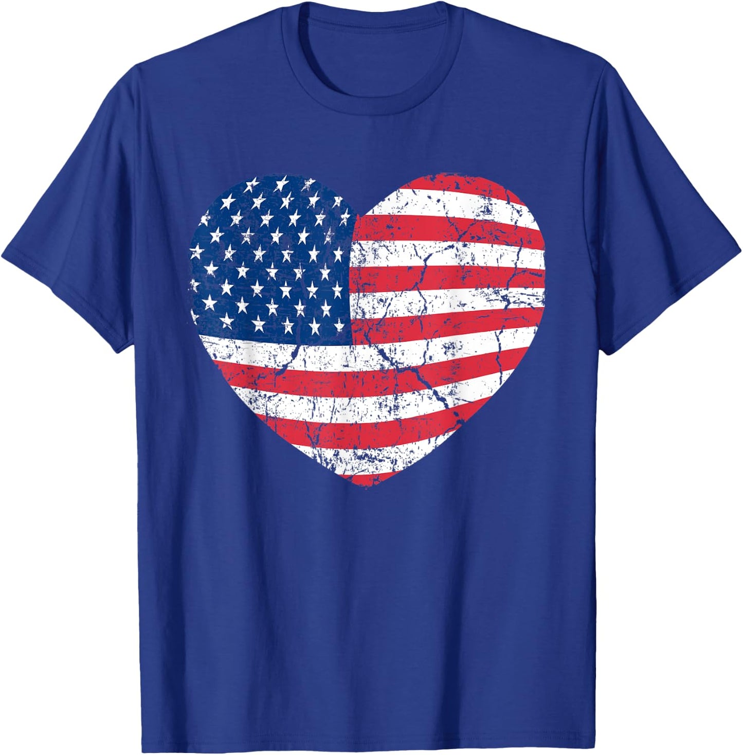 America Heart Love America Shirt Heart Flag T-Shirt - T-Shirt | Royal
