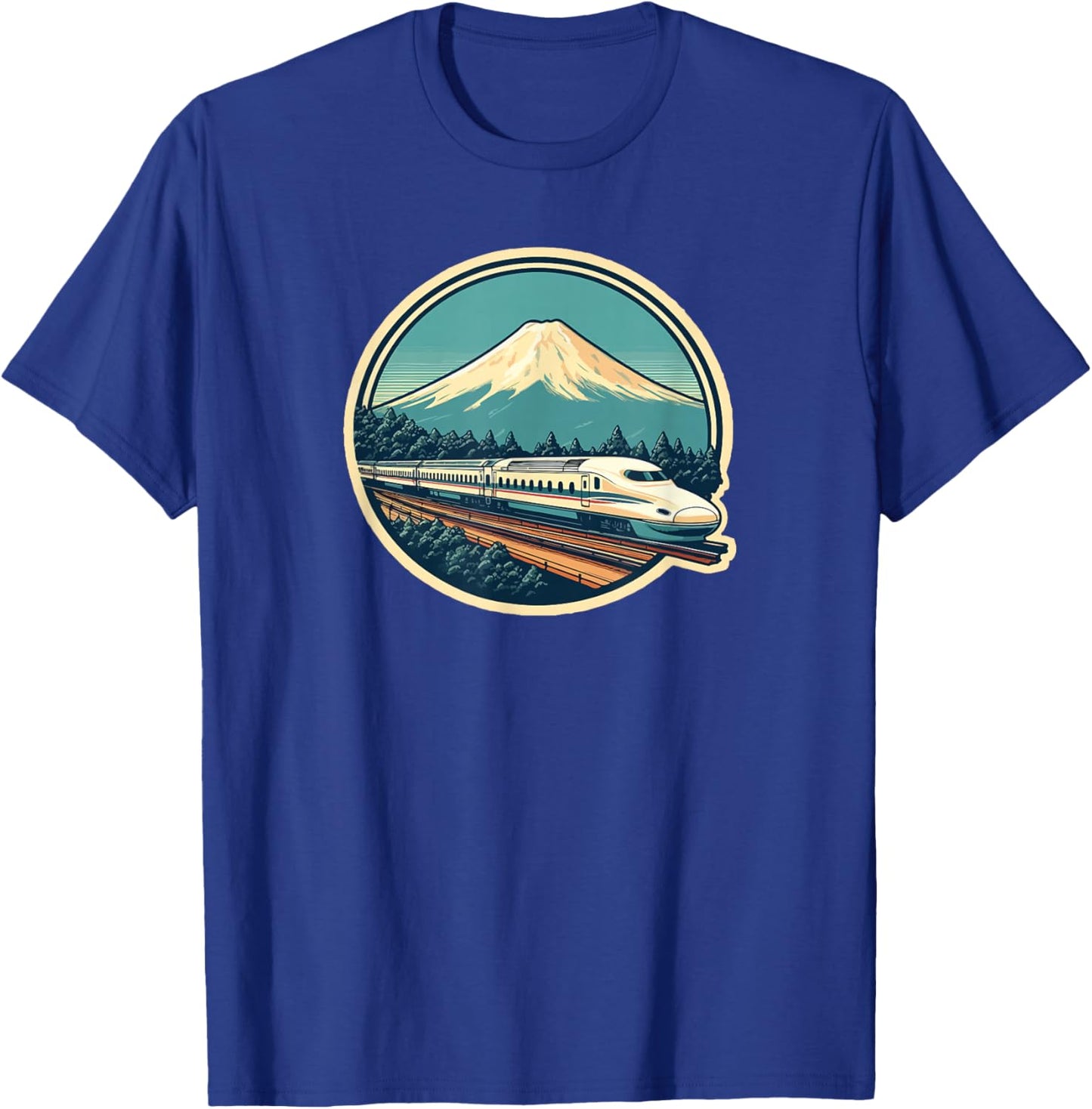 Bullet Train Mount Fuji Japanese Souvenir Shinkansen Train T-Shirt - T-Shirt | Royal