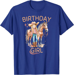 Birthday Girl, Horse Lover, and Cowgirl, Birthday T-Shirt - T-Shirt | Royal