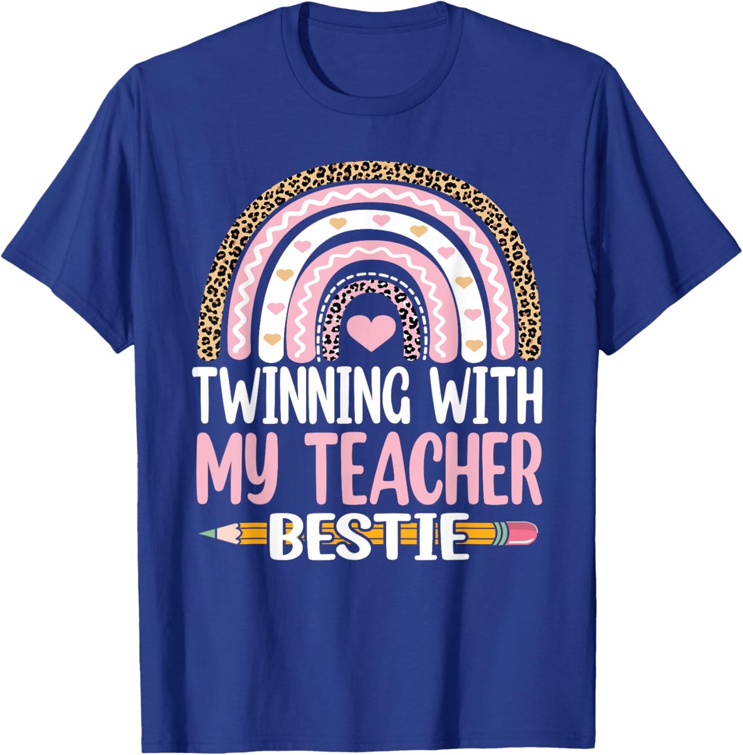 Twinning with my teacher bestie rainbow Matching teachers Women Kids T-Shirt - T-Shirt | Royal