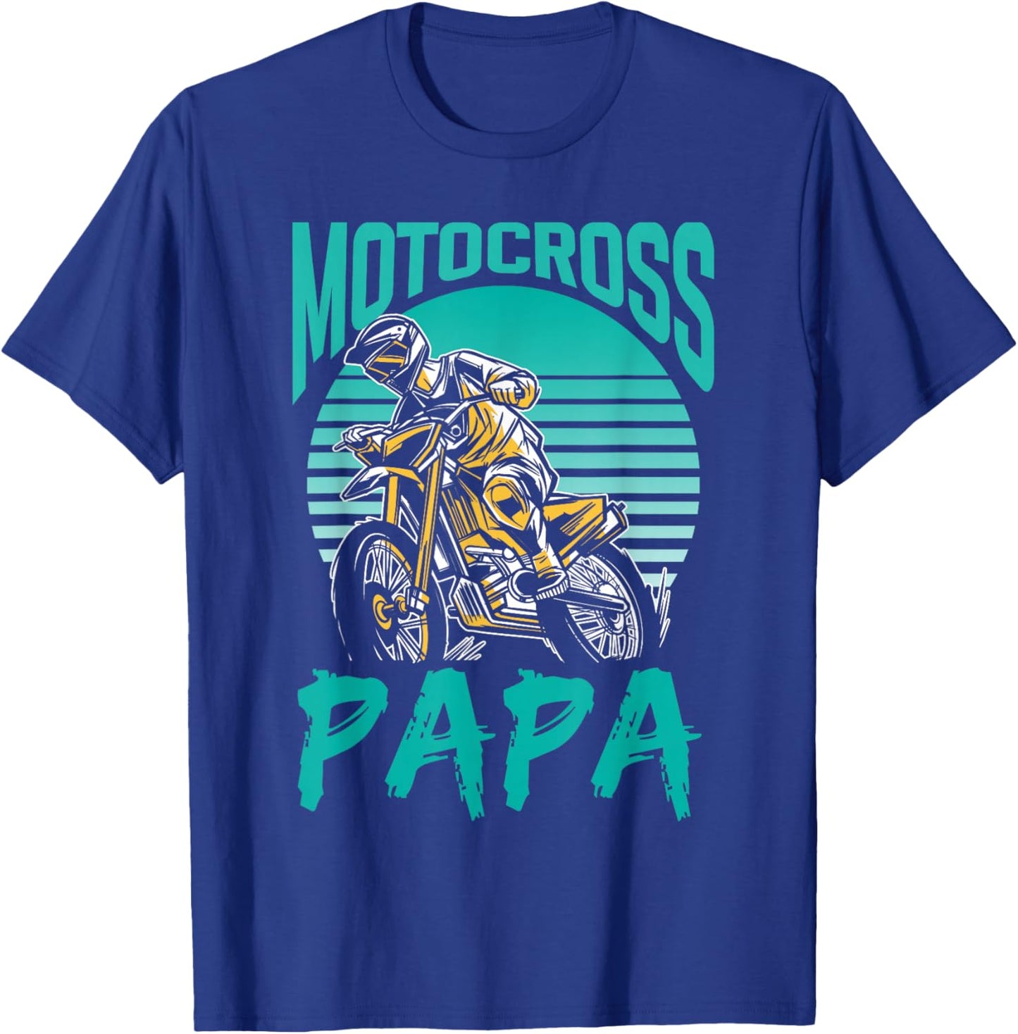 Motocross Papa Riding Biker Rider Dirt Bike Dad Father Daddy T-Shirt - T-Shirt | Royal
