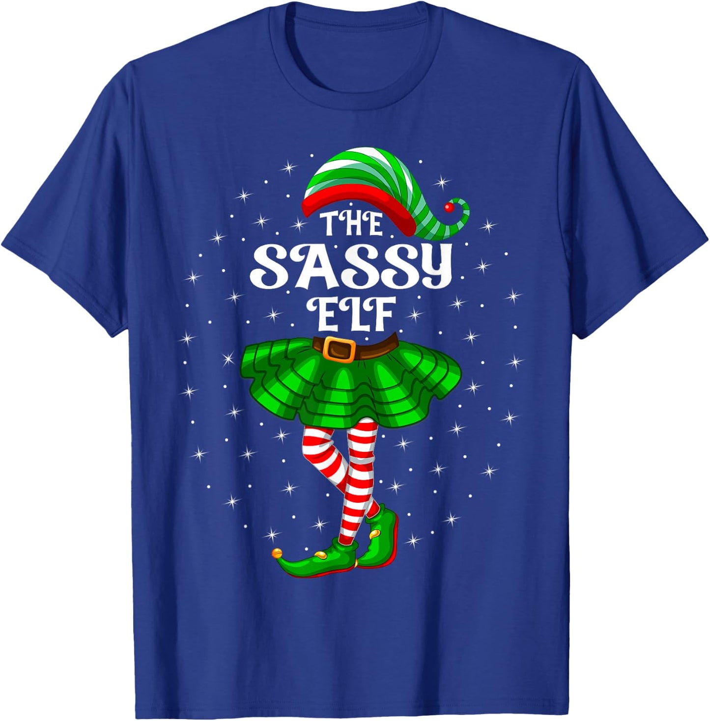 Xmas Family Matching Women Girls Mom The Sassy Elf Christmas T-Shirt - T-Shirt | Royal