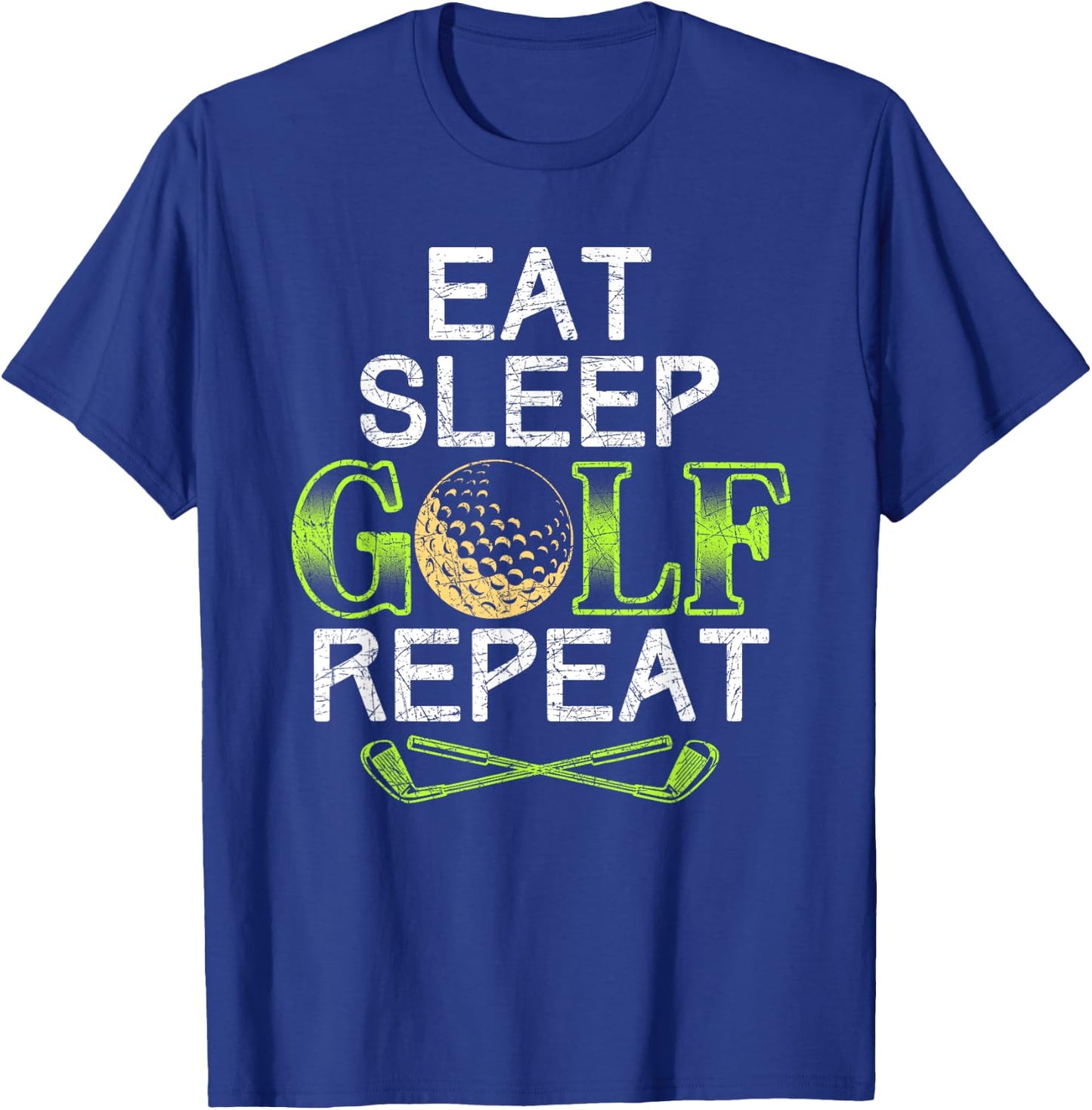 Funny Golfer Gift Eat Sleep Golf Repeat Fathers Day Golf T-Shirt - T-Shirt | Royal