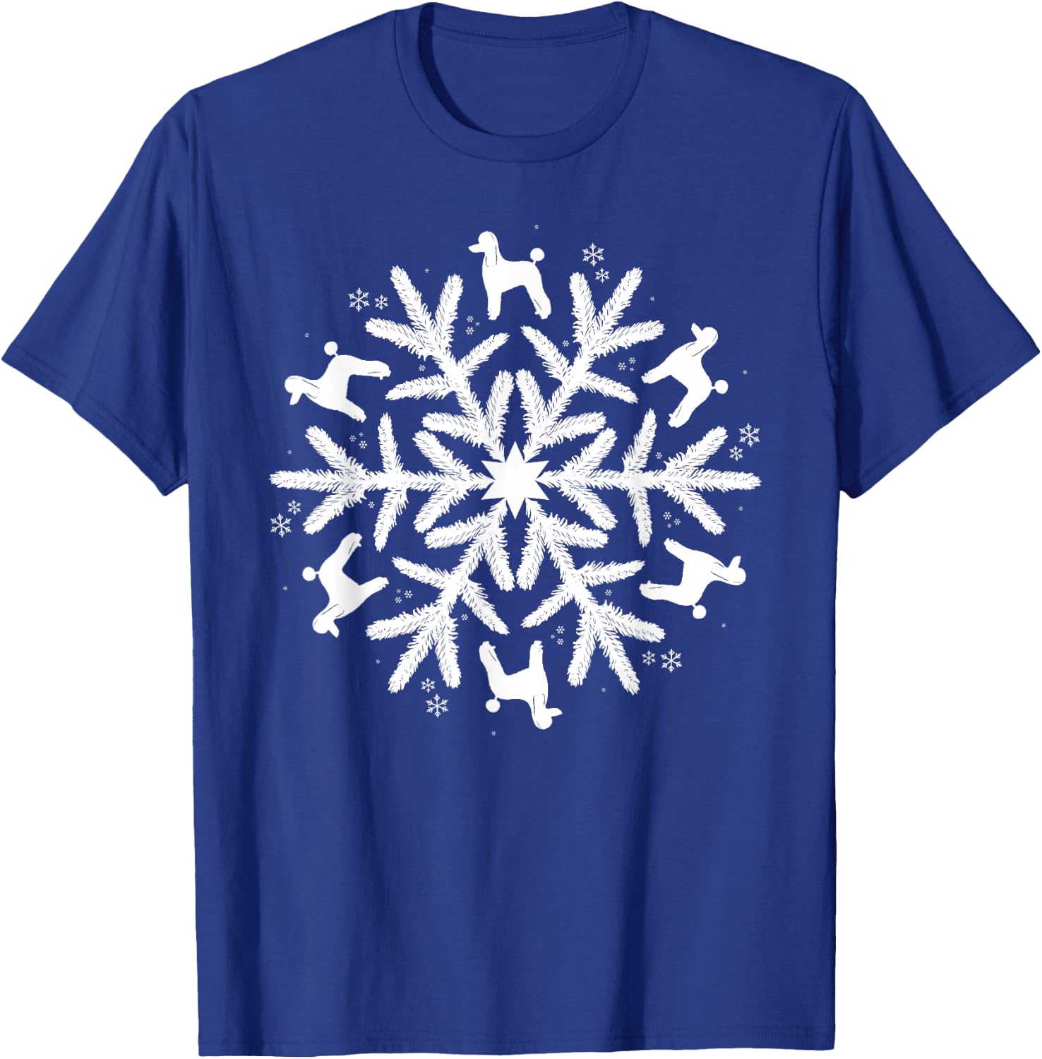 Snowflake Christmas Poodle T-Shirt - T-Shirt | Royal