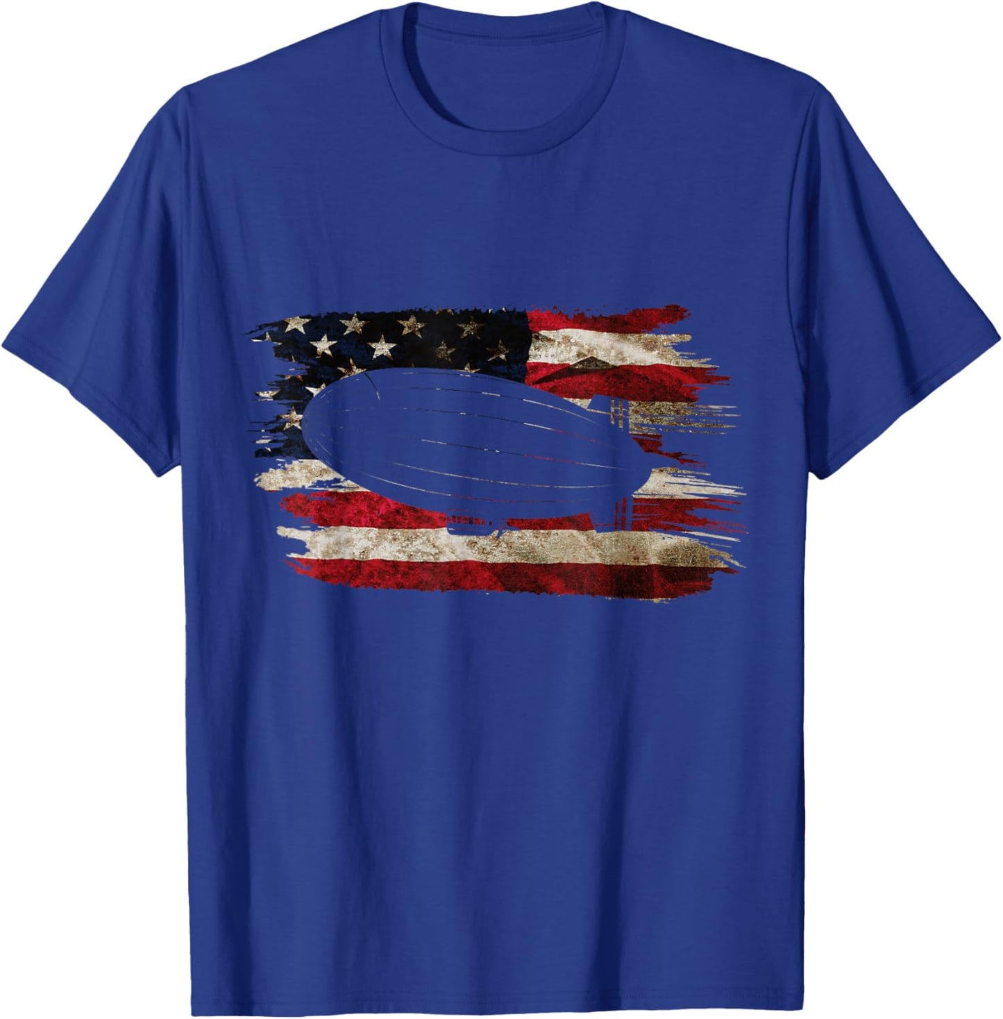 Retro Zeppelin 70s Dirigible Blimp Airship Zepelin Zepplin T-Shirt - T-Shirt | Royal