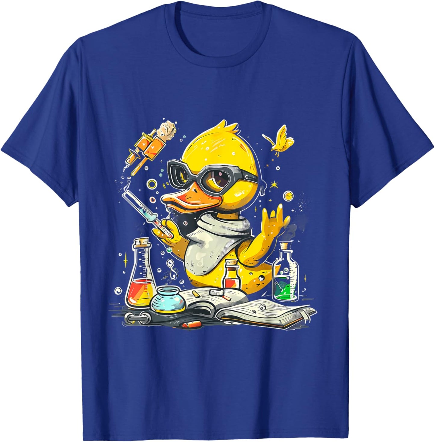 Rubber Duck Science Teacher Rubber Duckie Physics Chemists Men Women Kids T-Shirt - T-Shirt | Royal