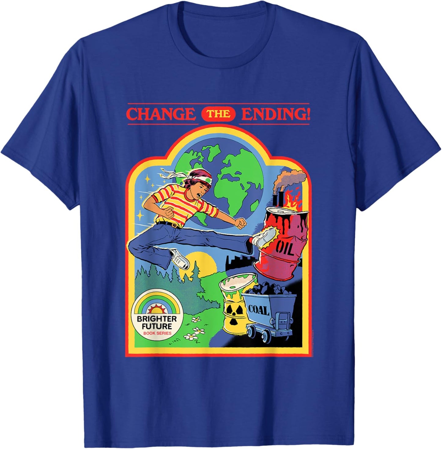 Steven Rhodes Change The Ending Environment Retro Dark Humor T-Shirt - T-Shirt | Royal