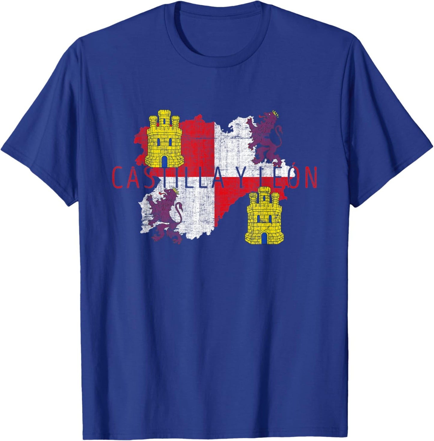 Castilian Map and Flag - Castilla y León Spain Souvenir T-Shirt - T-Shirt | Royal