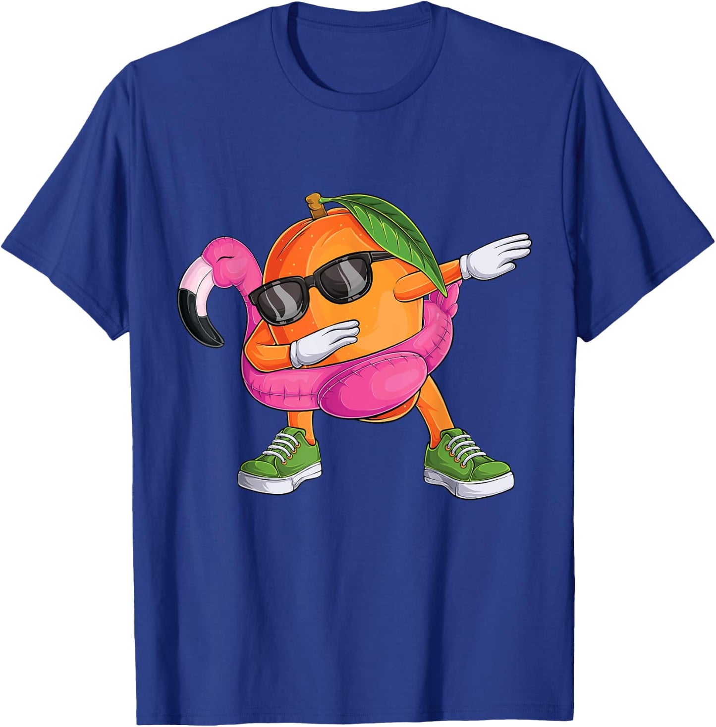 Dabbing Mango Flamingo Tropical aloha Beach Hawaiian T-Shirt - T-Shirt | Royal