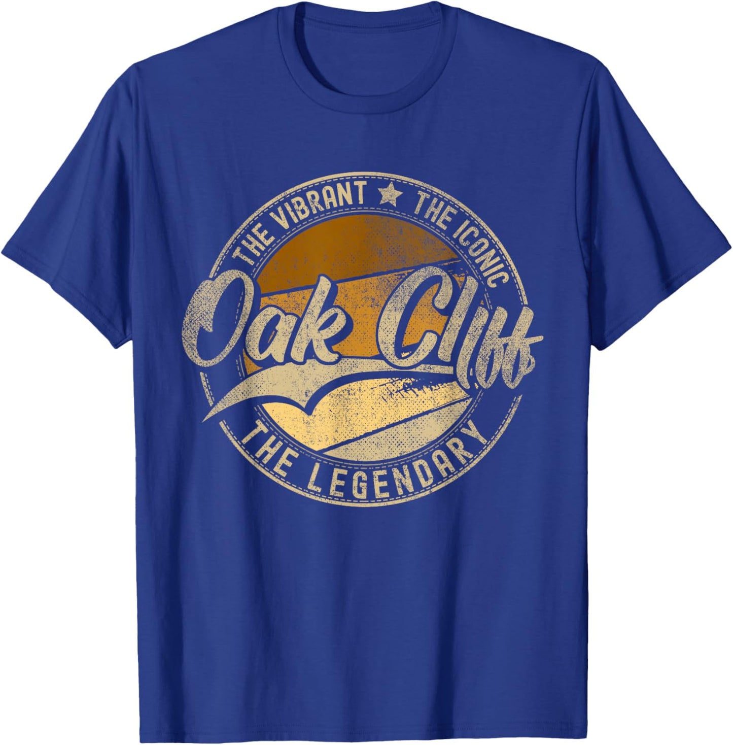 Oak Cliff TX | Texas Vintage Distressed T-Shirt - T-Shirt | Royal