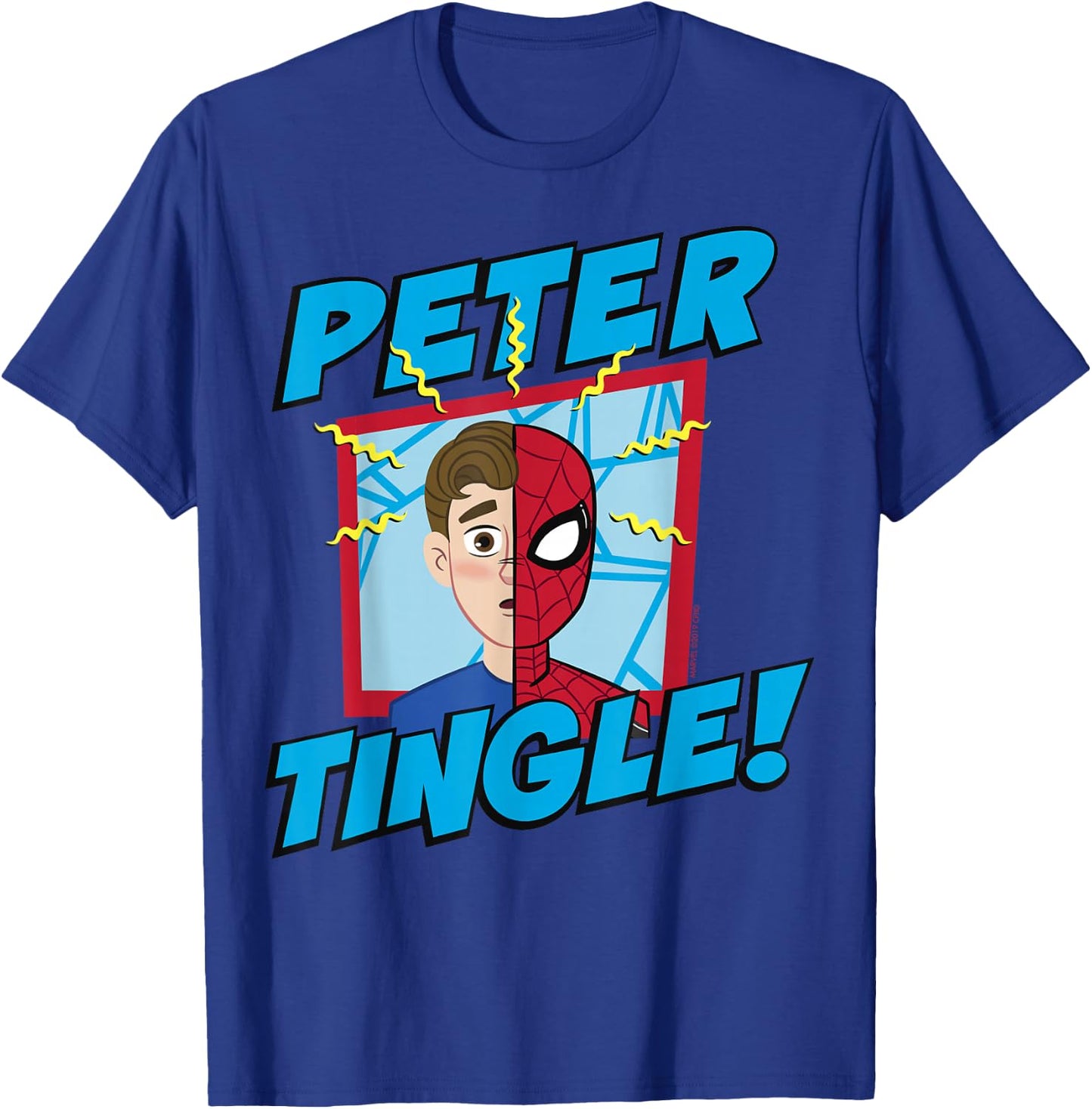 Marvel Spider-Man Far From Home Peter Tingle Poster T-Shirt - T-Shirt | Royal