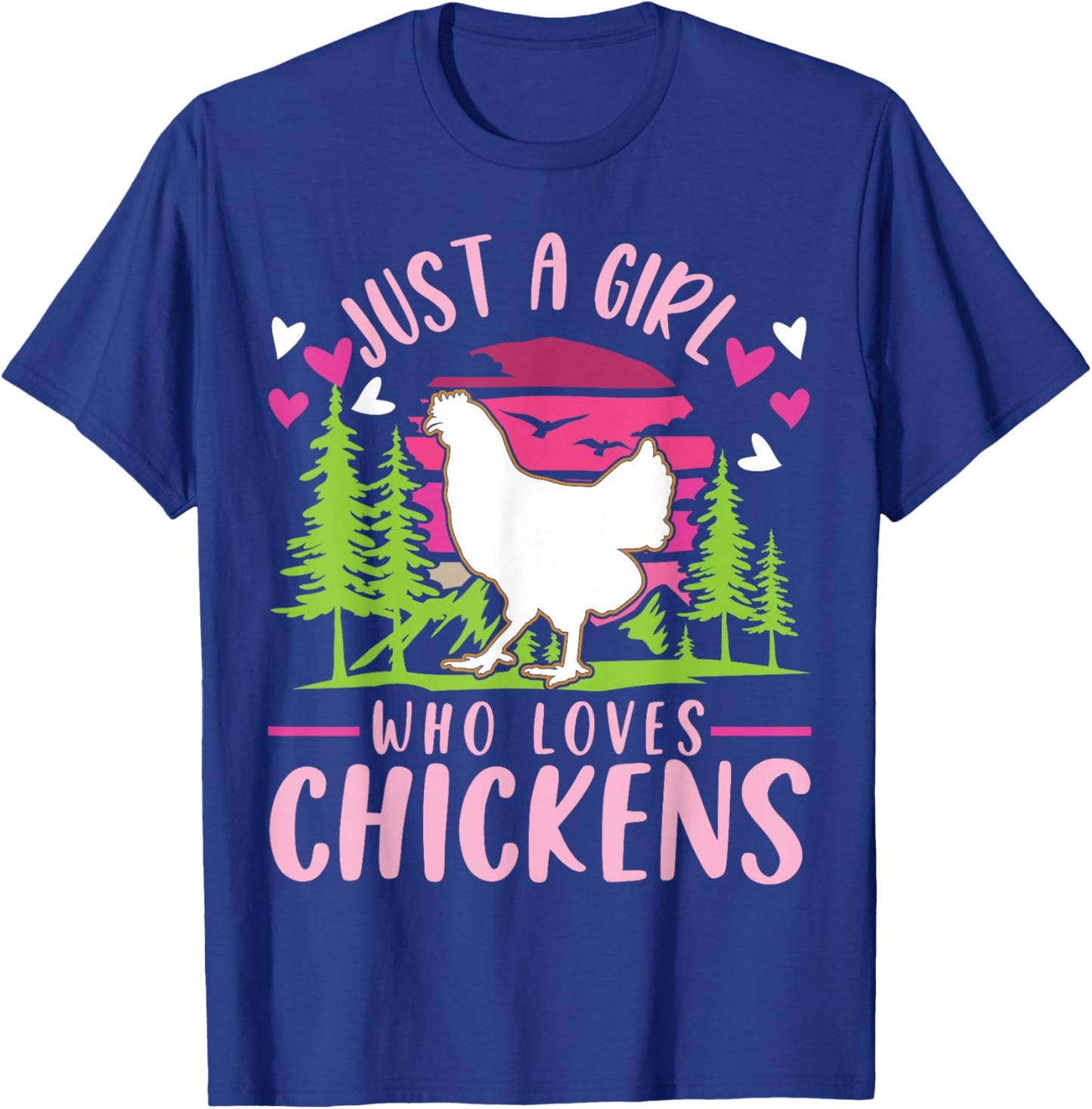 Just a girl who loves Chickens Girl Farmer T-Shirt - T-Shirt | Royal