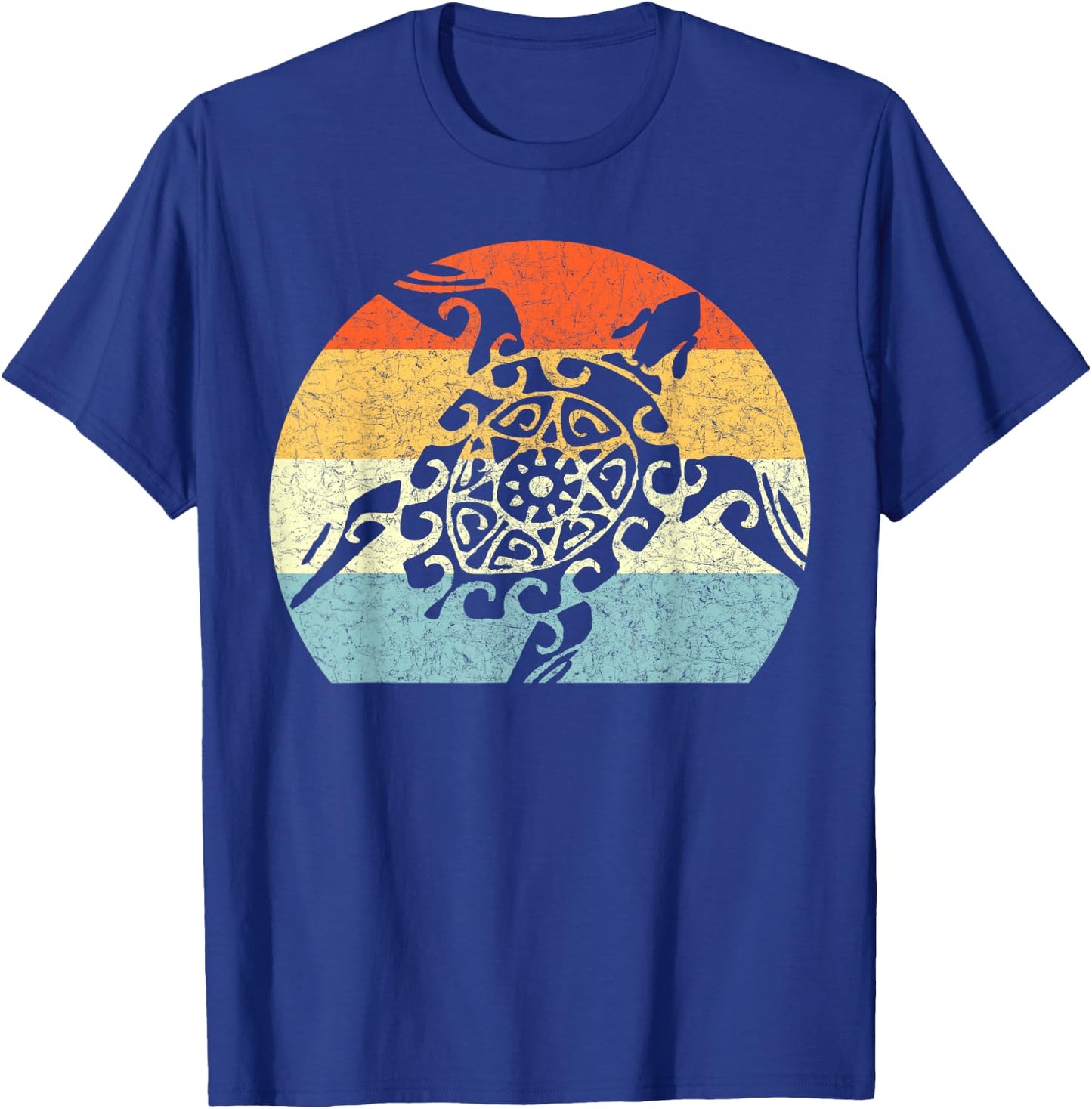 Sea Turtle Vintage Retro Throwback Vacation T-Shirt - T-Shirt | Royal