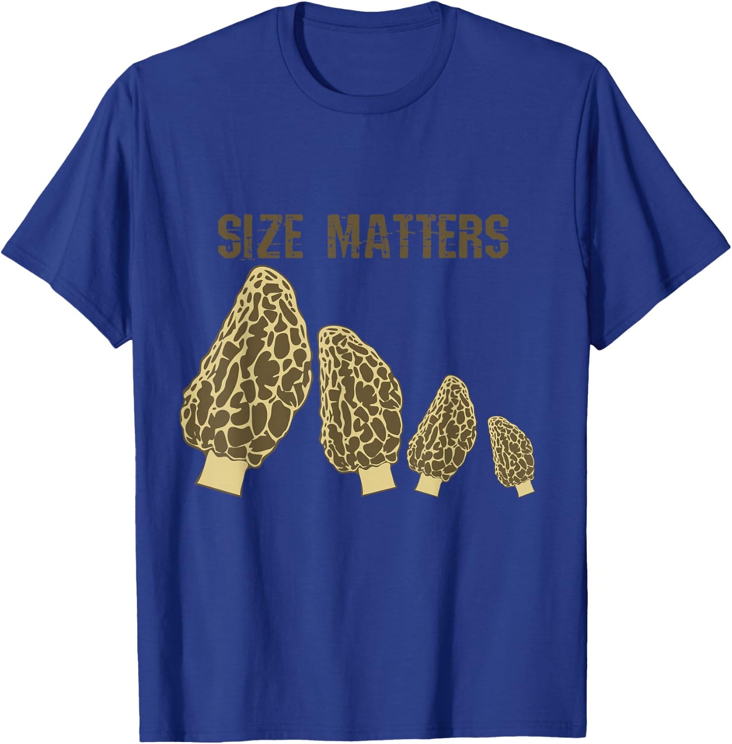 Size Matters Morel Mushroom - Black, , Short Sleeve, Modern Style, Letter Print, , Small T-Shirt - T-Shirt | Royal