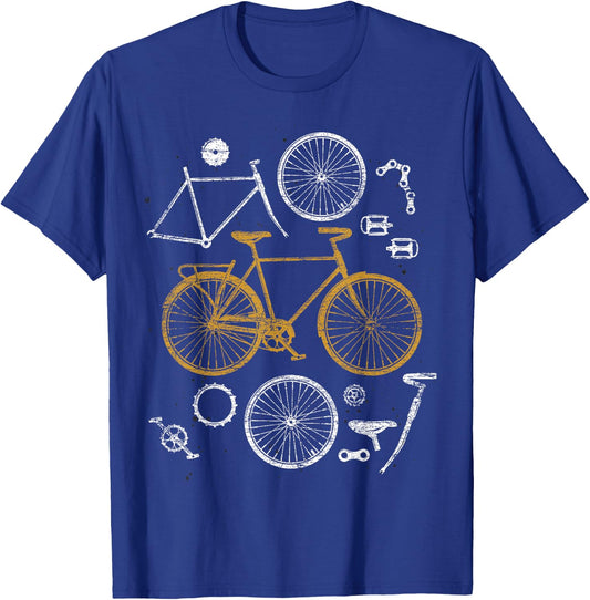 Bike Parts Bicycle T-Shirt - T-Shirt | Royal