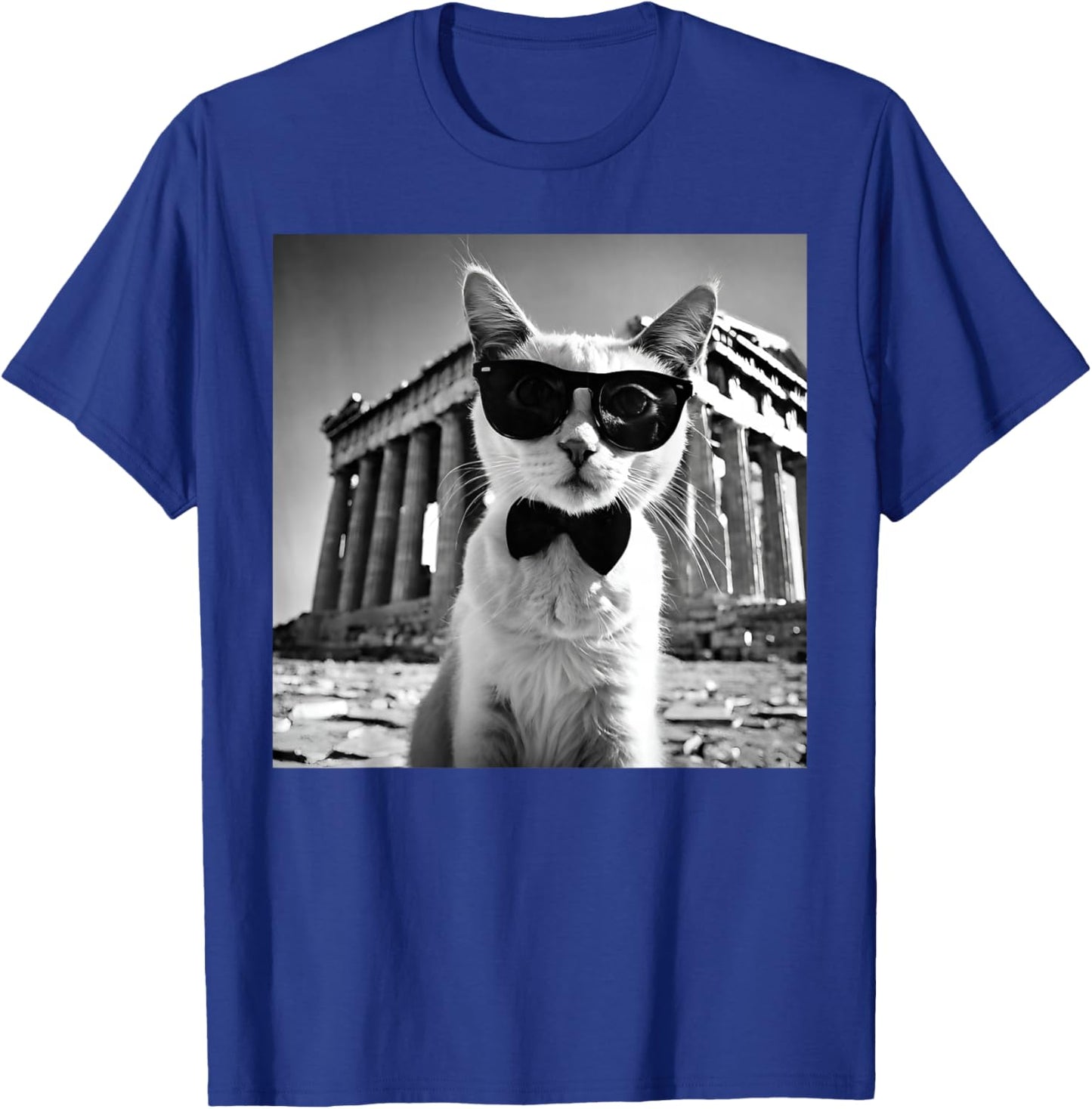 Funny Cat Wearing Sunglasses At The Parthenon Greece T-Shirt - T-Shirt | Royal
