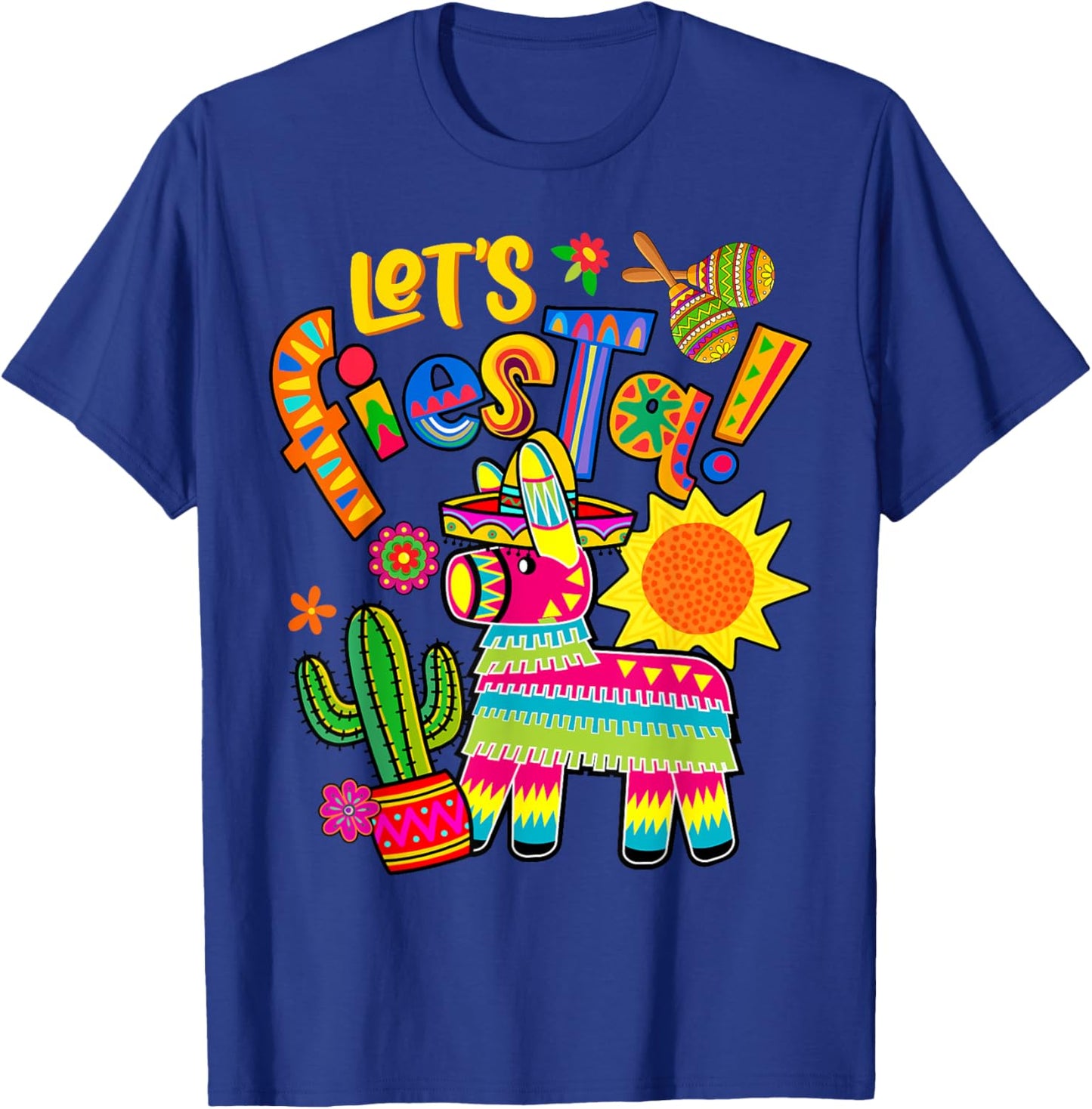 Let's Fiesta Cinco De Mayo Camisa Mexicana Hombre Mexico T-Shirt - T-Shirt | Royal