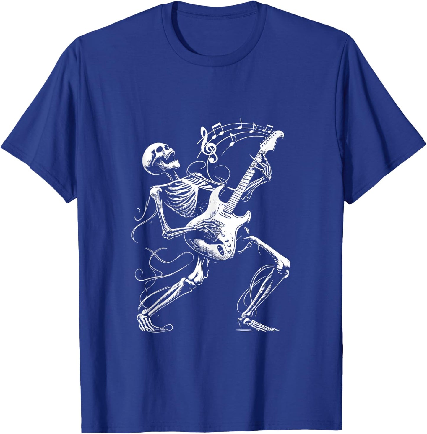 Skeleton Playing Guitar Music Gifts Women Rock Band T-Shirt - T-Shirt | Royal
