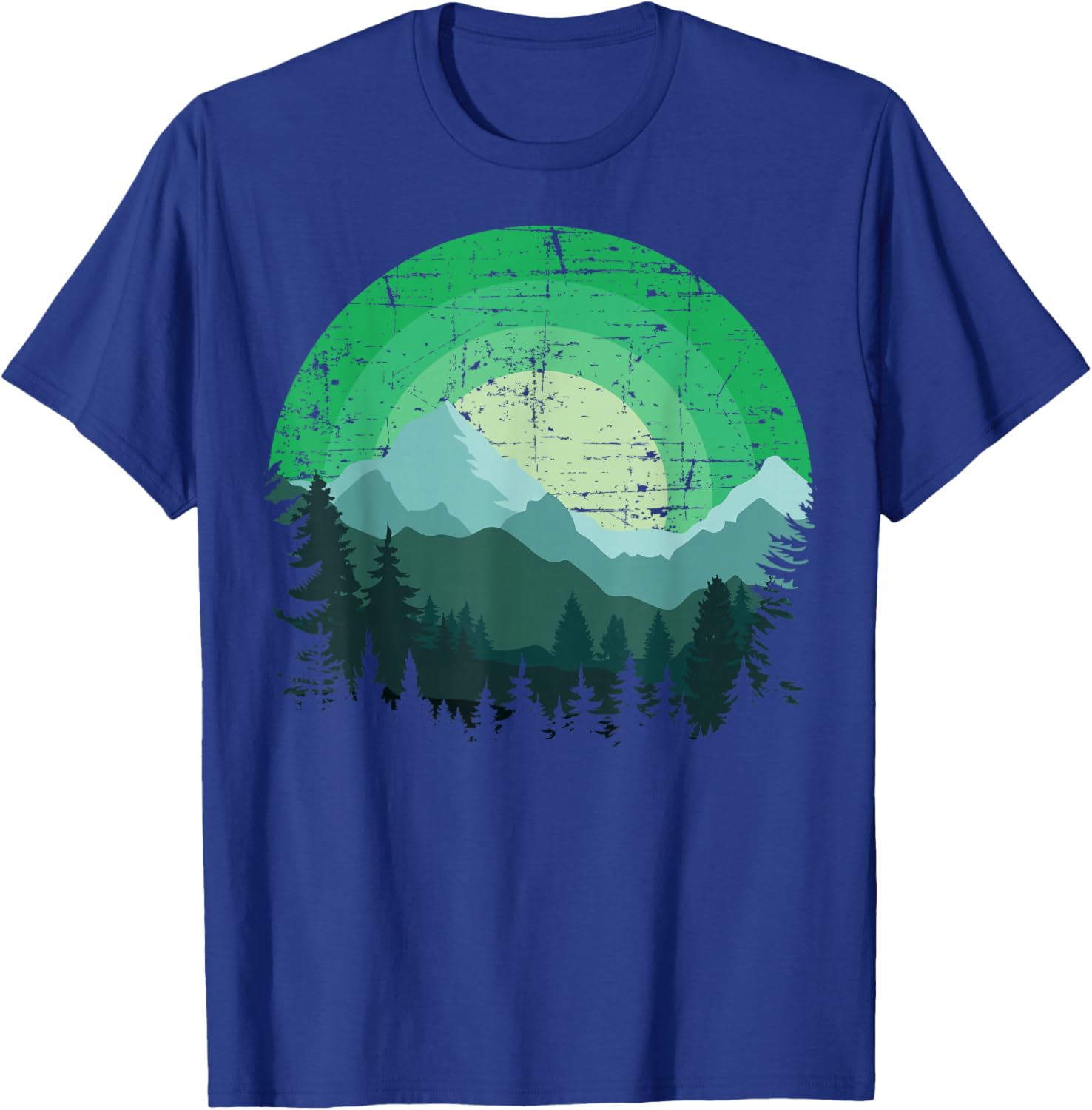 Timeless Mountain, Nature Trees and Forest T-Shirt - T-Shirt | Royal