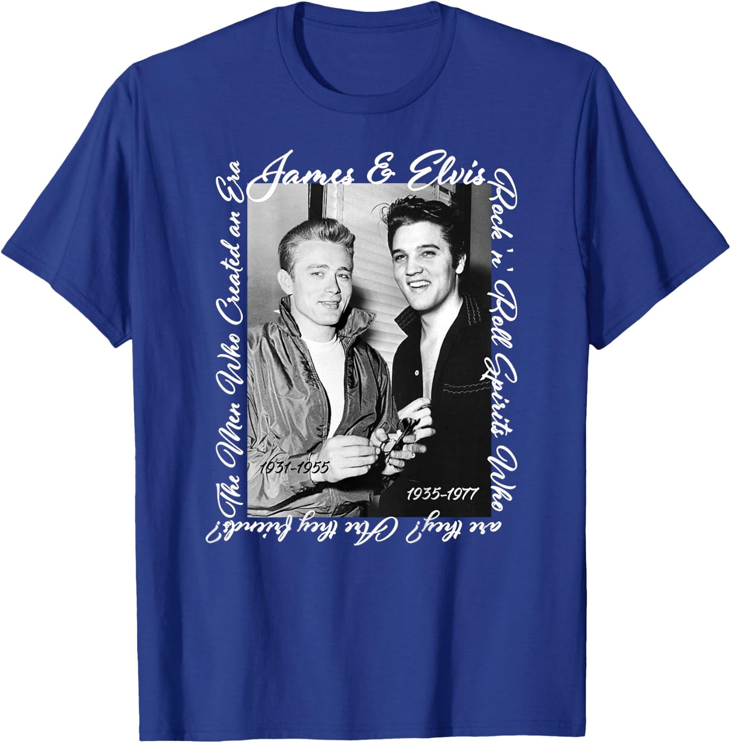 James Dean_Elvis Presley_Back Printed T-Shirt - T-Shirt | Royal