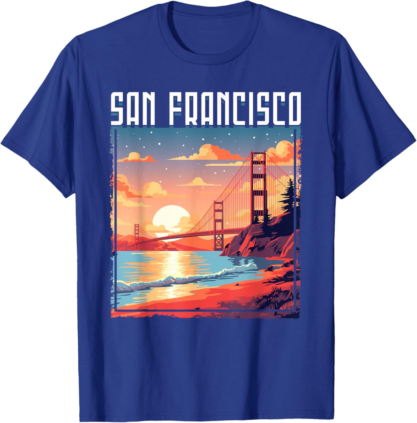 San Francisco California Golden Gate Bridge Vacation T-Shirt - T-Shirt | Royal