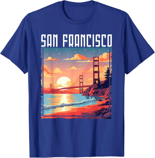 San Francisco California Golden Gate Bridge Vacation T-Shirt - T-Shirt | Royal