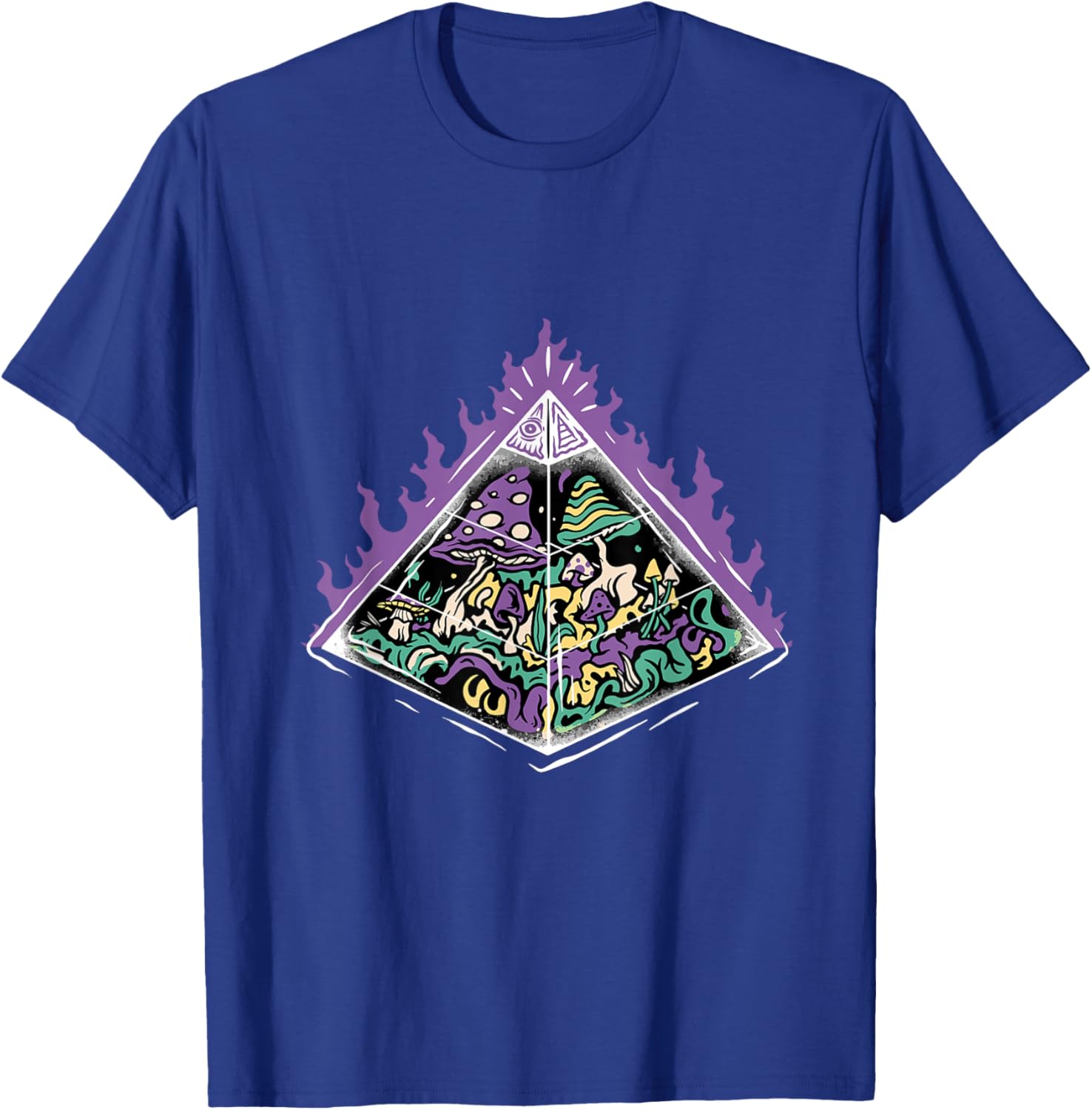 Psychedelic Mushroom Illuminated Sacred Geometry Clothes T-Shirt - T-Shirt | Royal
