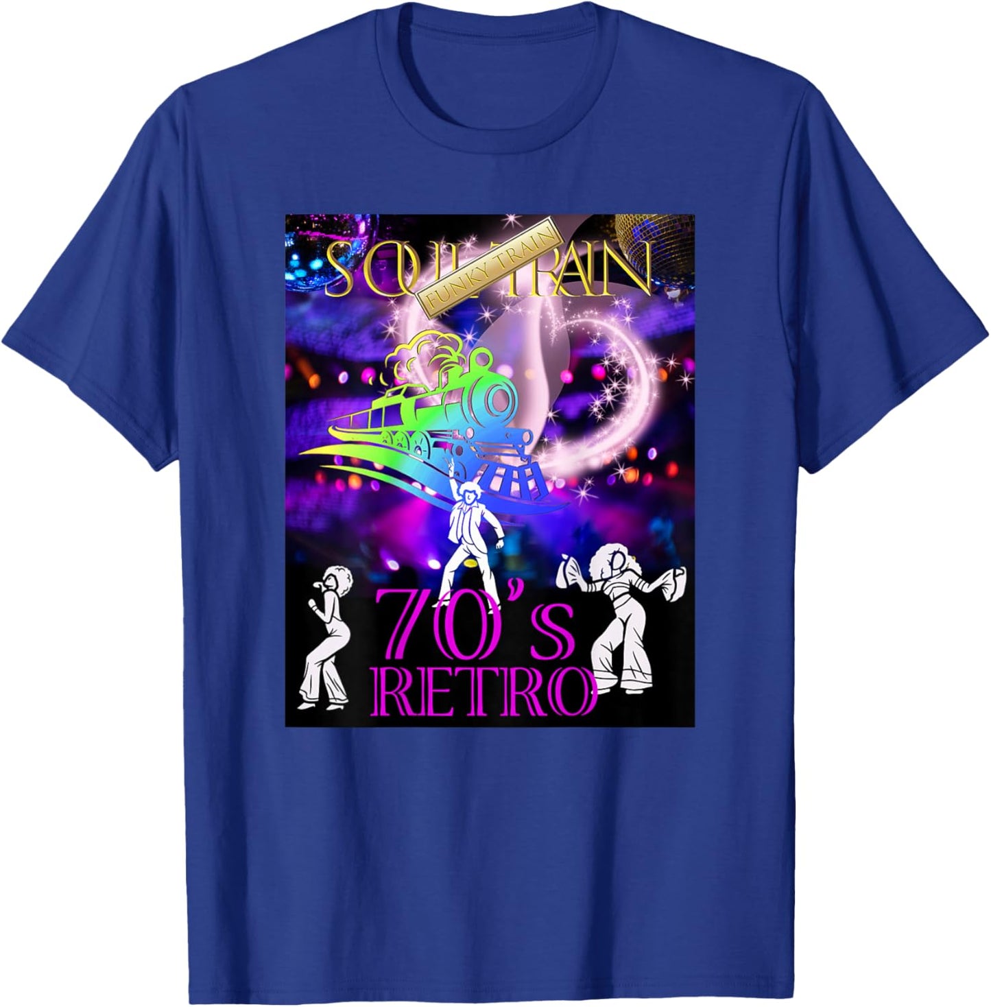 Soul Train_Funky_016_Back Printed T-Shirt - T-Shirt | Royal