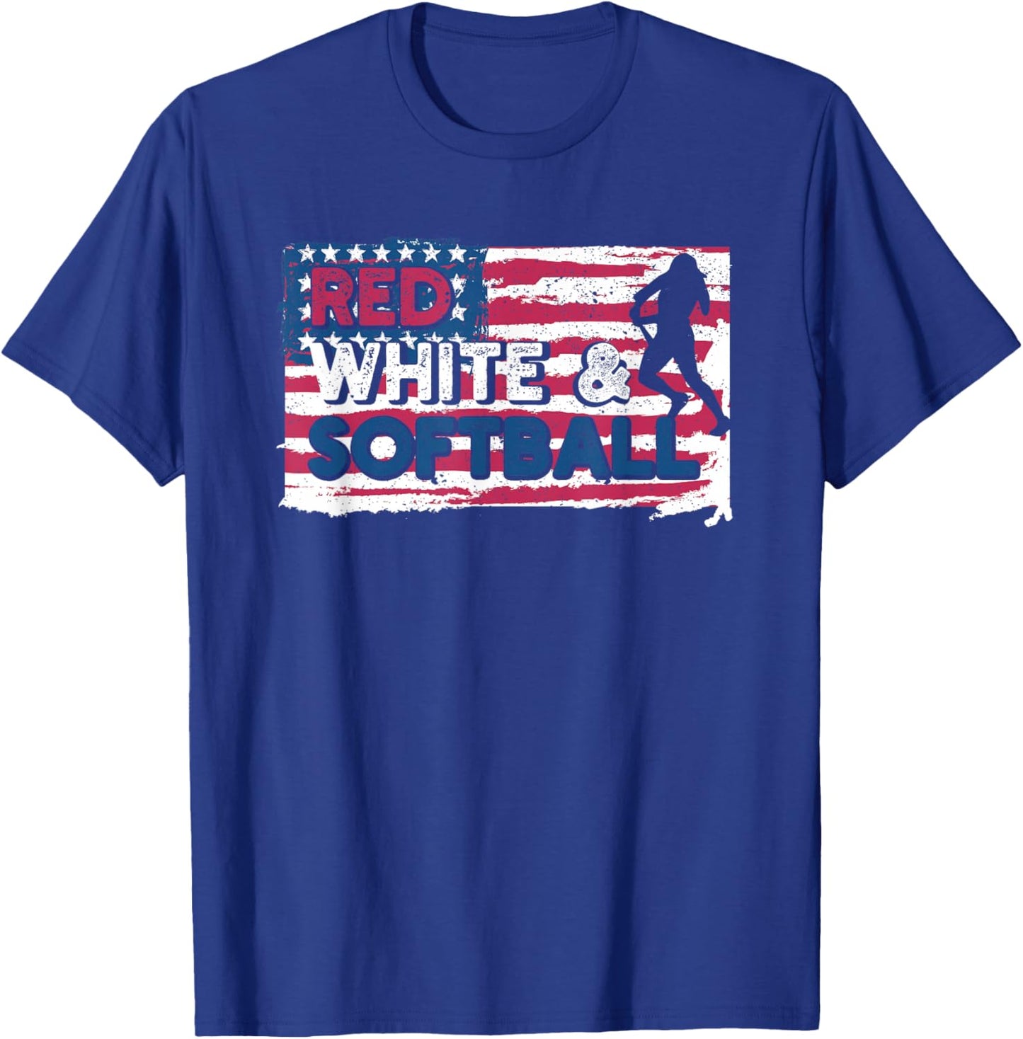 Patriotic Red, White, & Softball Fourth of July American Kids Men T-Shirt - T-Shirt | Royal