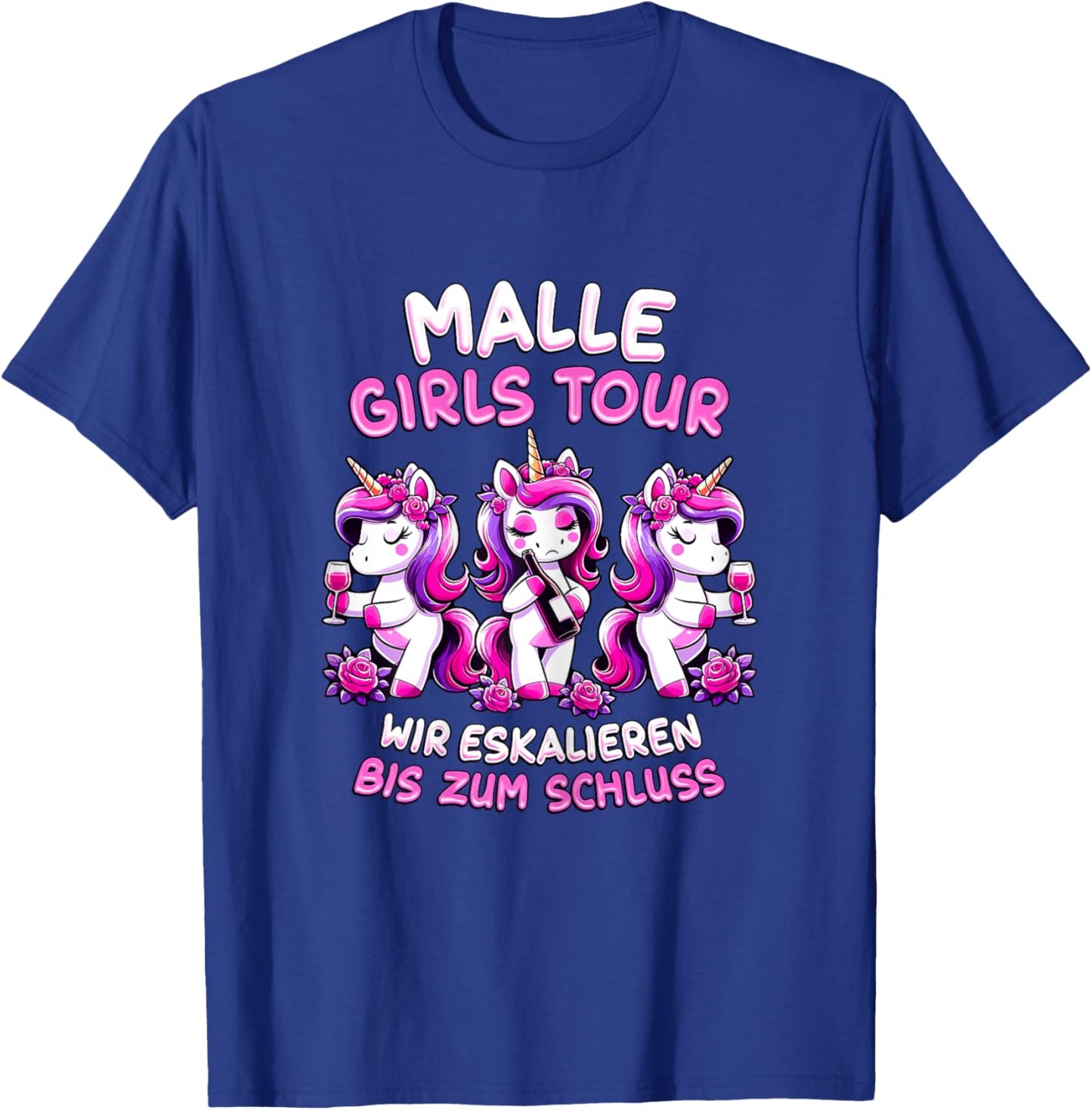 Damen Malle Girls Tour Einhorn Mallorca Party Gruppe Urlaub T-Shirt - T-Shirt | Royal