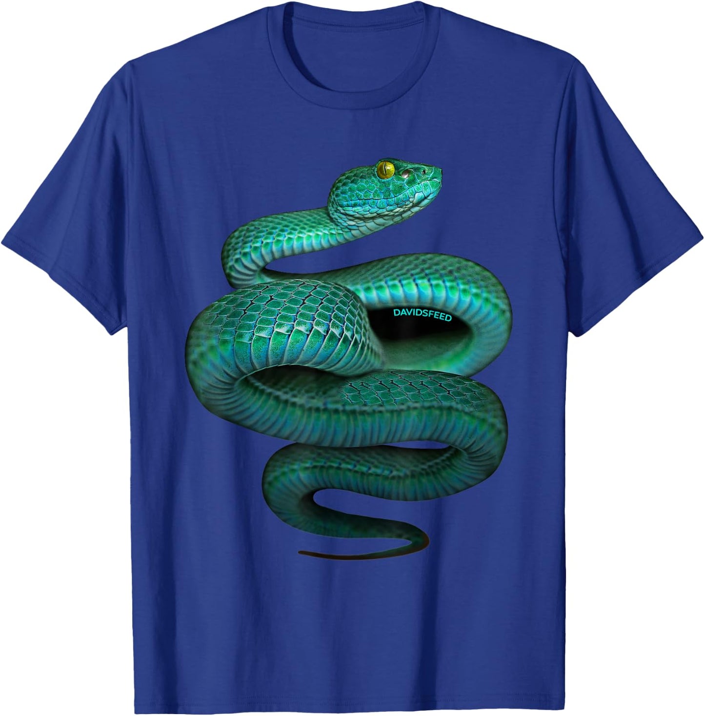 Green Pit Viper | Davidsfeed | Snake, reptile, animal, pet T-Shirt - T-Shirt | Royal