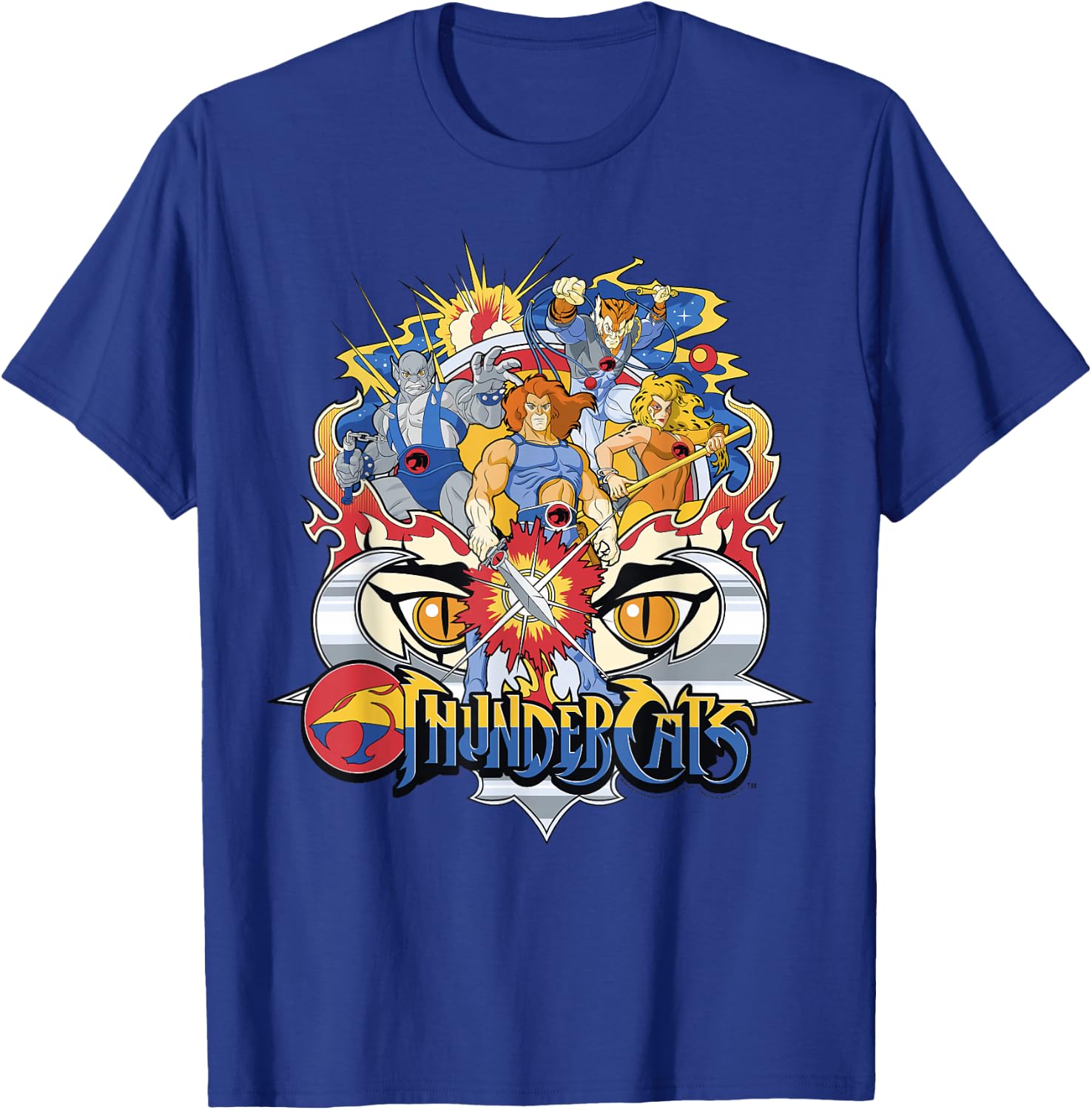 Thundercats Group Shot Logo Badge T-Shirt - T-Shirt | Royal