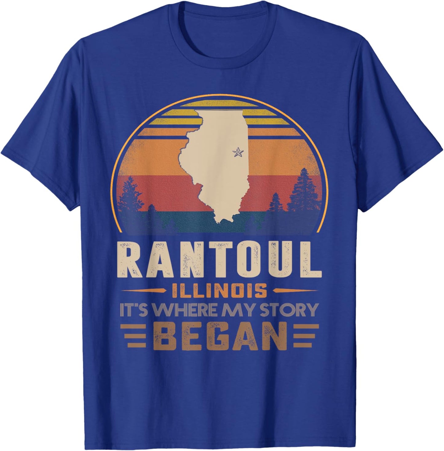 Vintage Rantoul Illinois Hometown My Story Began T-Shirt - T-Shirt | Royal