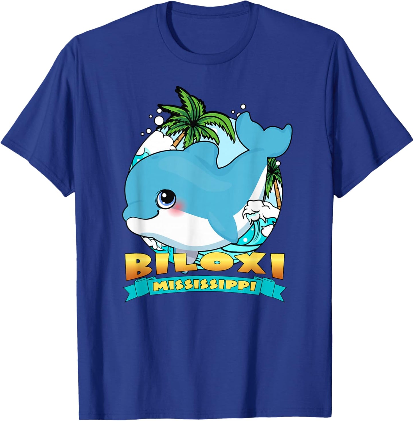 BILOXI MISSISSIPPI | Cute Baby Dolphin Beach Souvenir T-Shirt - T-Shirt | Royal