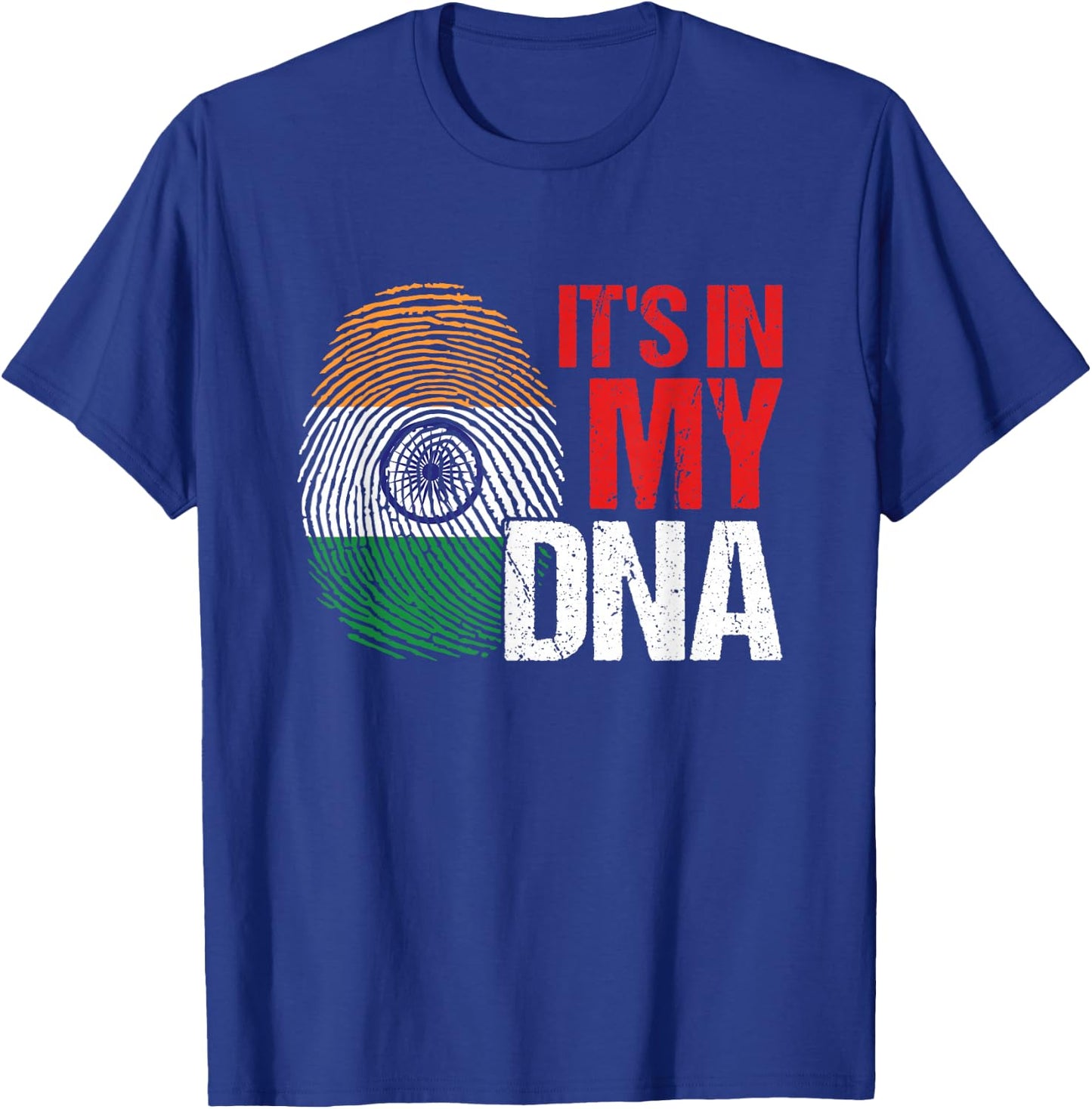 DNA Blood India Flag Country State Fingerprint Gift T-Shirt - T-Shirt | Royal