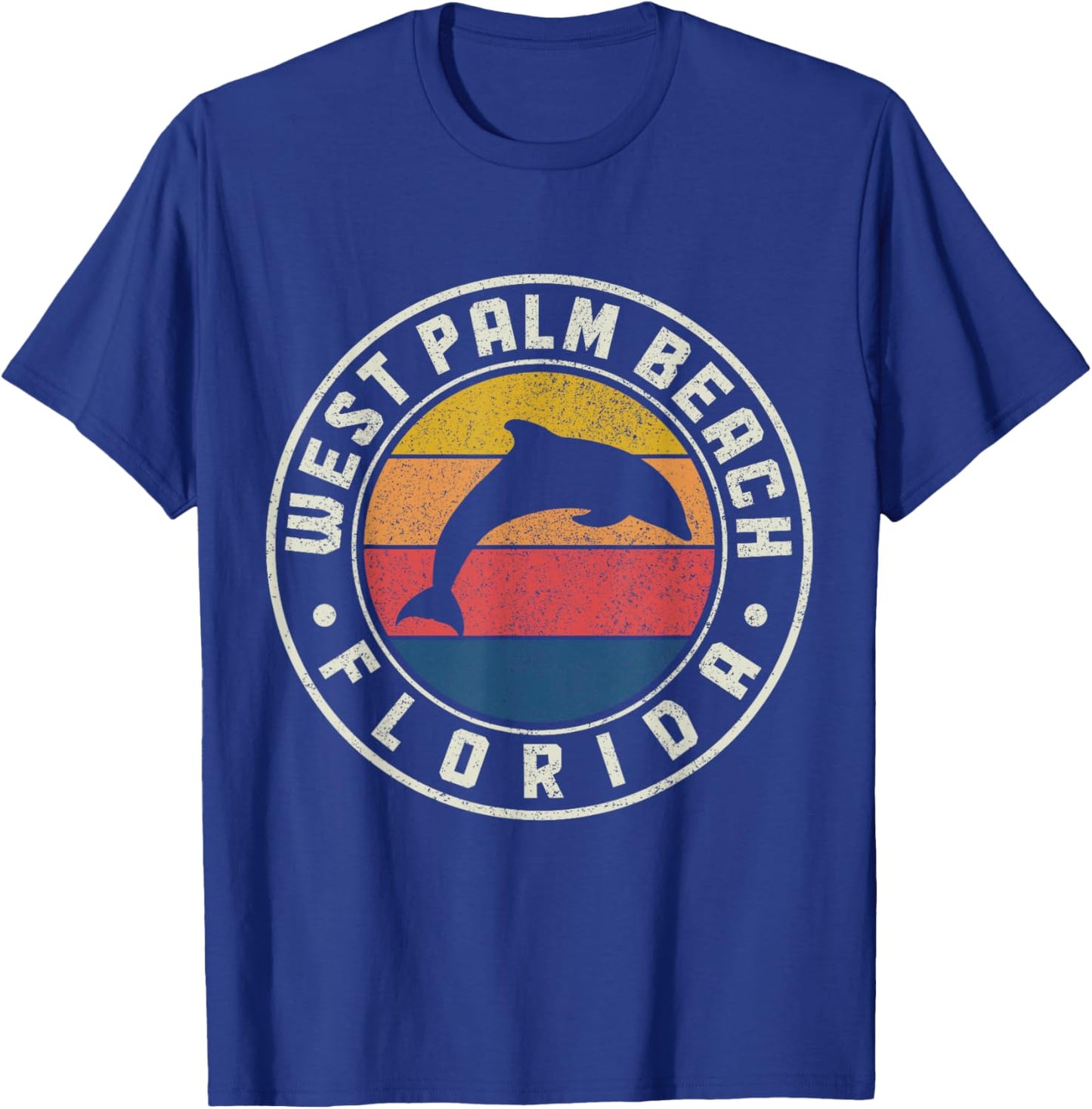 West Palm Beach Florida Dolphin Souvenir Vintage T-Shirt - T-Shirt | Royal