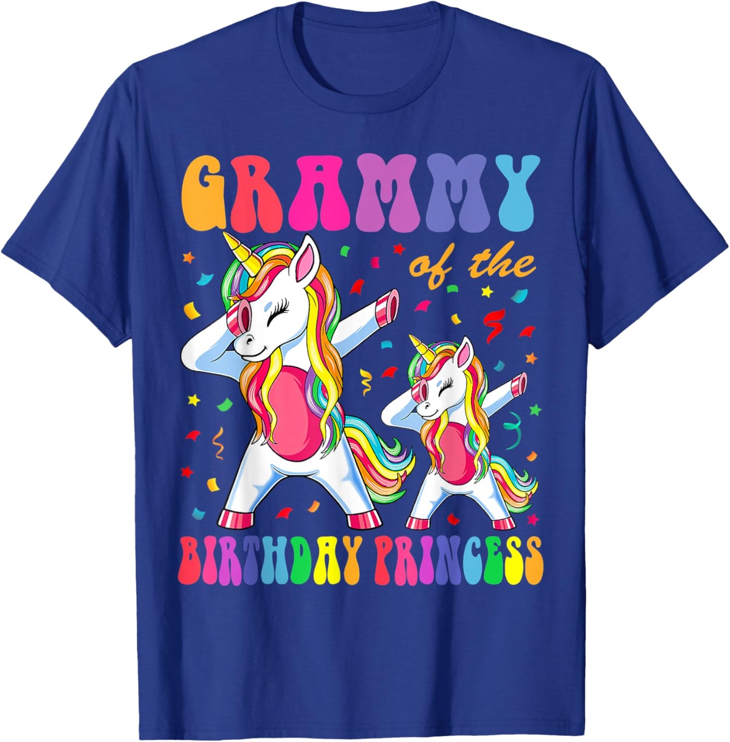 Grammy of the Birthday Princess Girl Dabbing Unicorn Family T-Shirt - T-Shirt | Royal