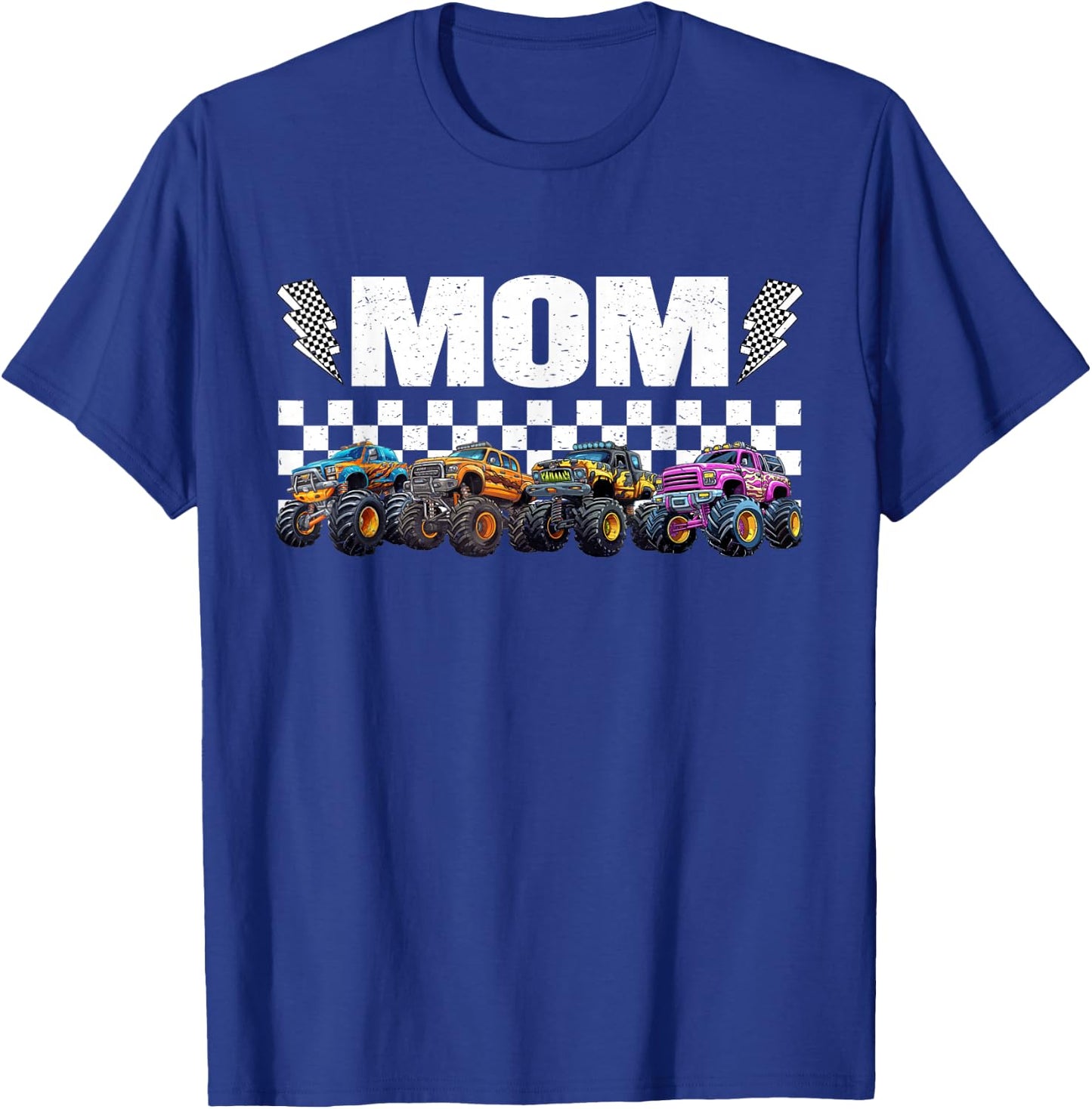 Mom Retro Monster Truck Family Crew Birthday Matching T-Shirt - T-Shirt | Royal