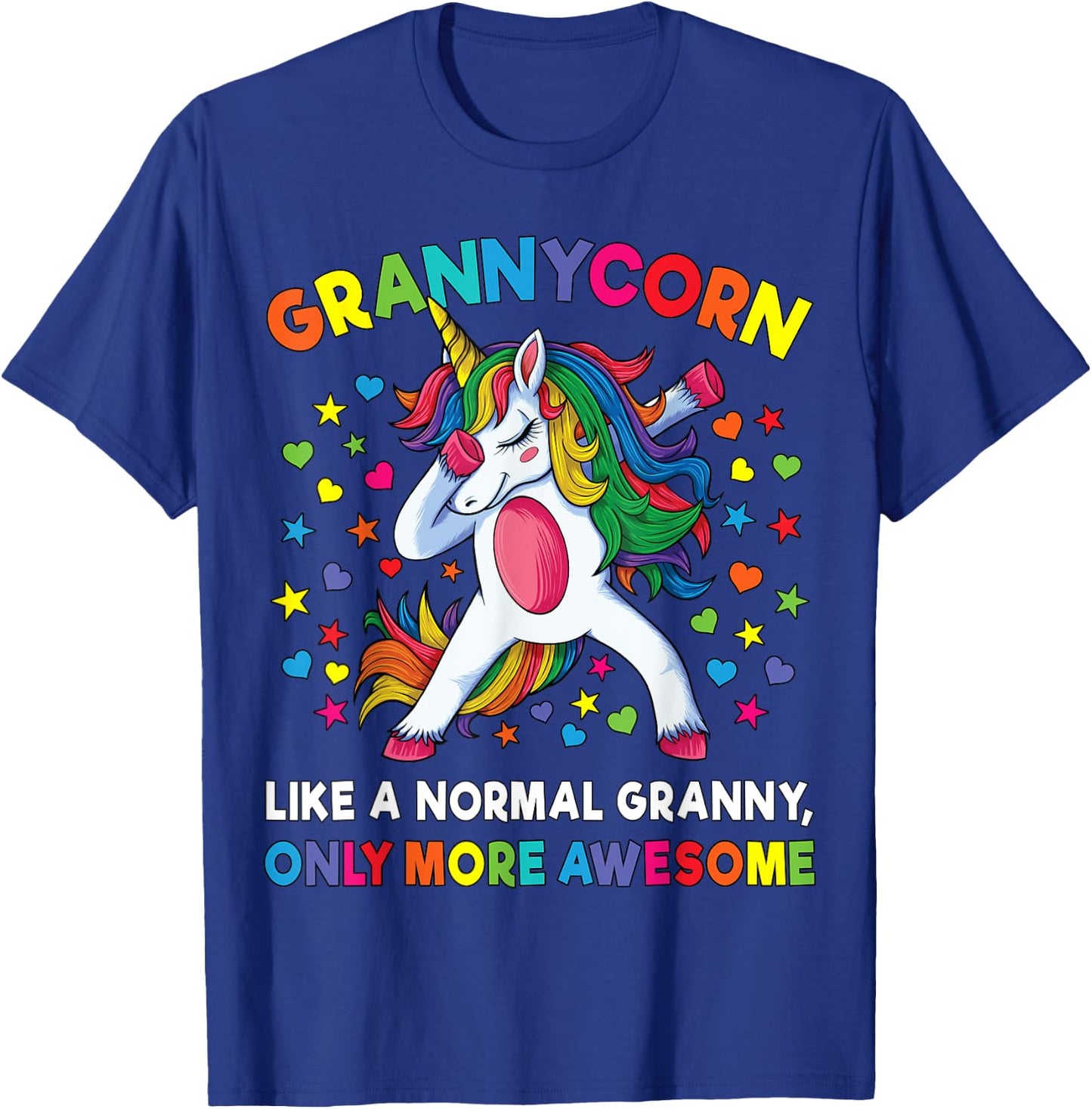 Grannycorn Like A Grandma Only Awesome Dabbing Unicorn T-Shirt - T-Shirt | Royal