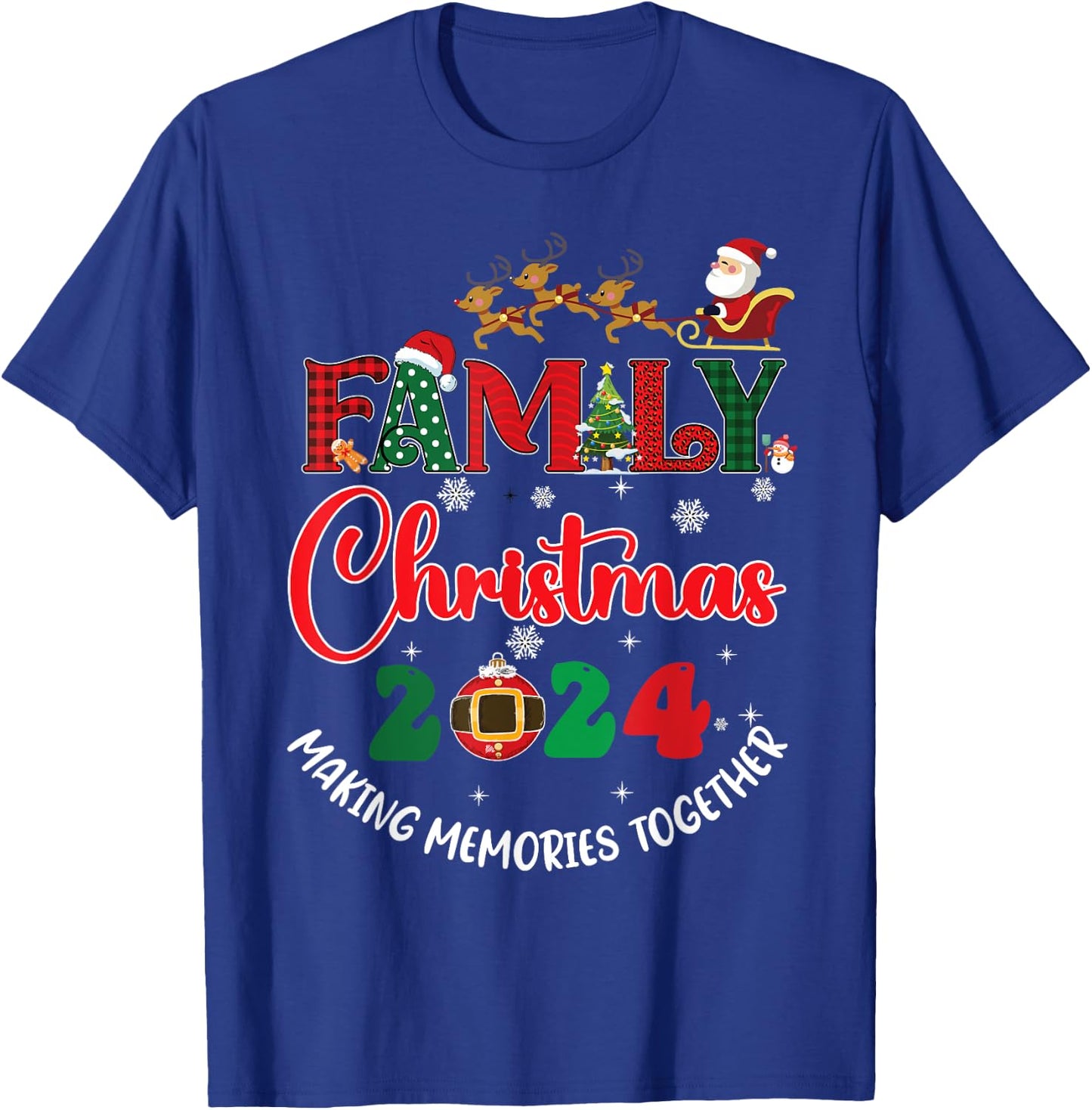 Family Christmas 2024 Matching Xmas Making Memories Together T-Shirt - T-Shirt | Royal
