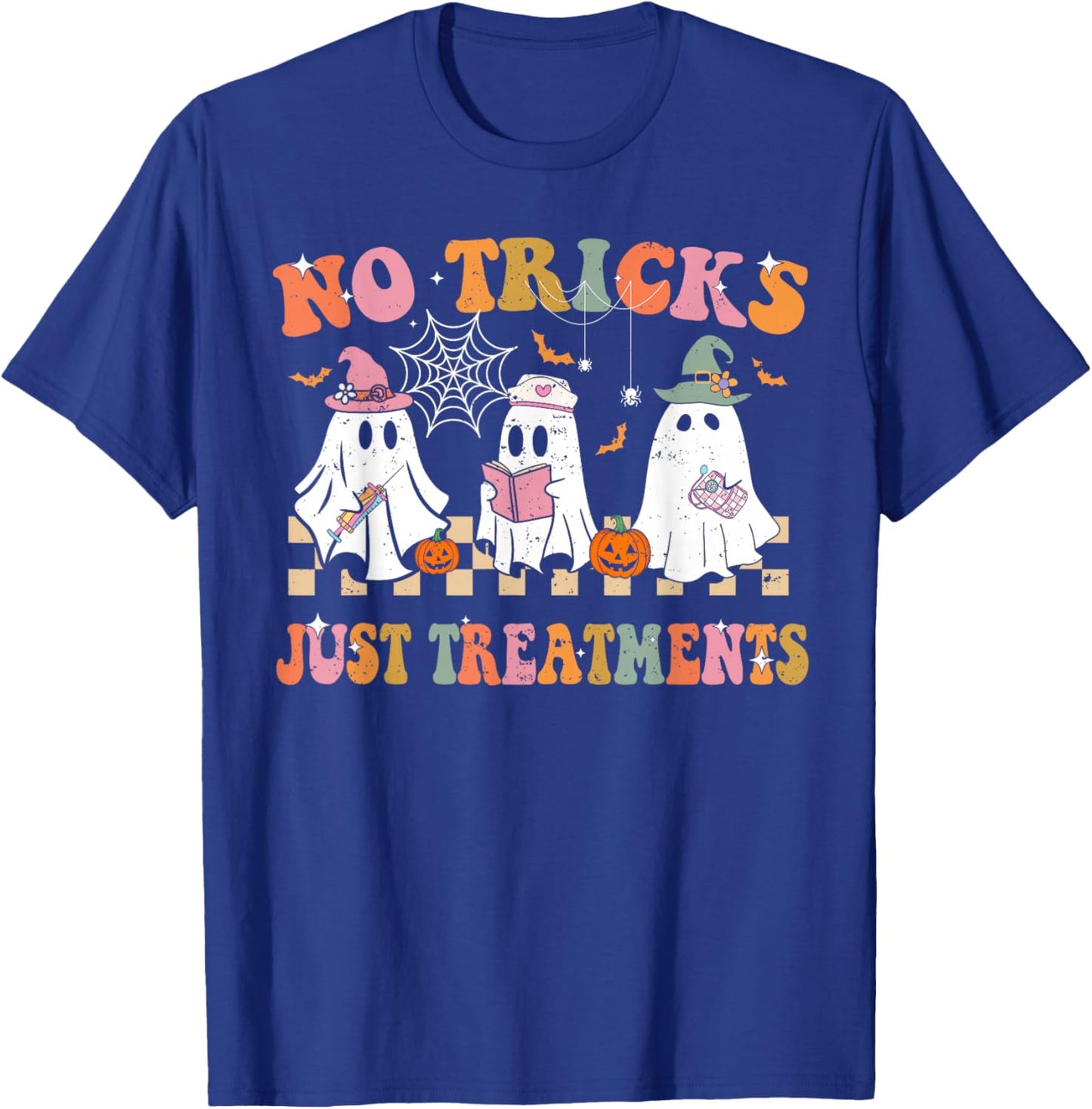 Funny Nurse Ghost for Scrub Life & Nursing Halloween Lovers T-Shirt - T-Shirt | Royal