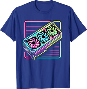 RGB Gaming Graphics Card Aesthetic GPU Video Gamer T-Shirt - T-Shirt | Royal