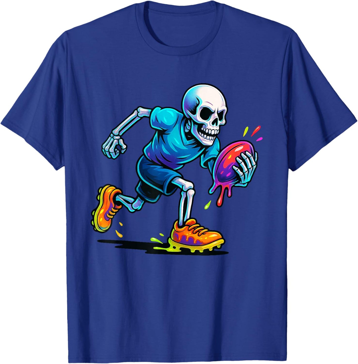 Skeleton Rugby Drip Ice Cream Drip T-Shirt - T-Shirt | Royal