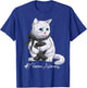 Melanoma Awareness Month Black Ribbon Cat T-Shirt - T-Shirt | Royal