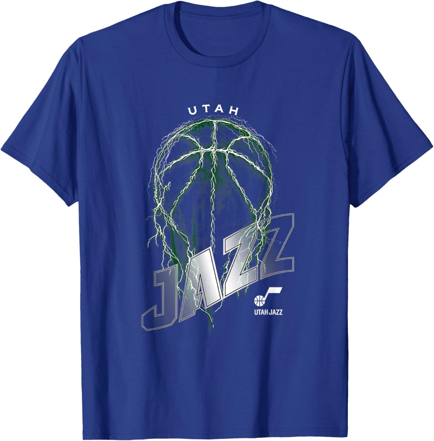 NBA Utah Jazz Lightning Bolt Basketball Logo T-Shirt - T-Shirt | Royal